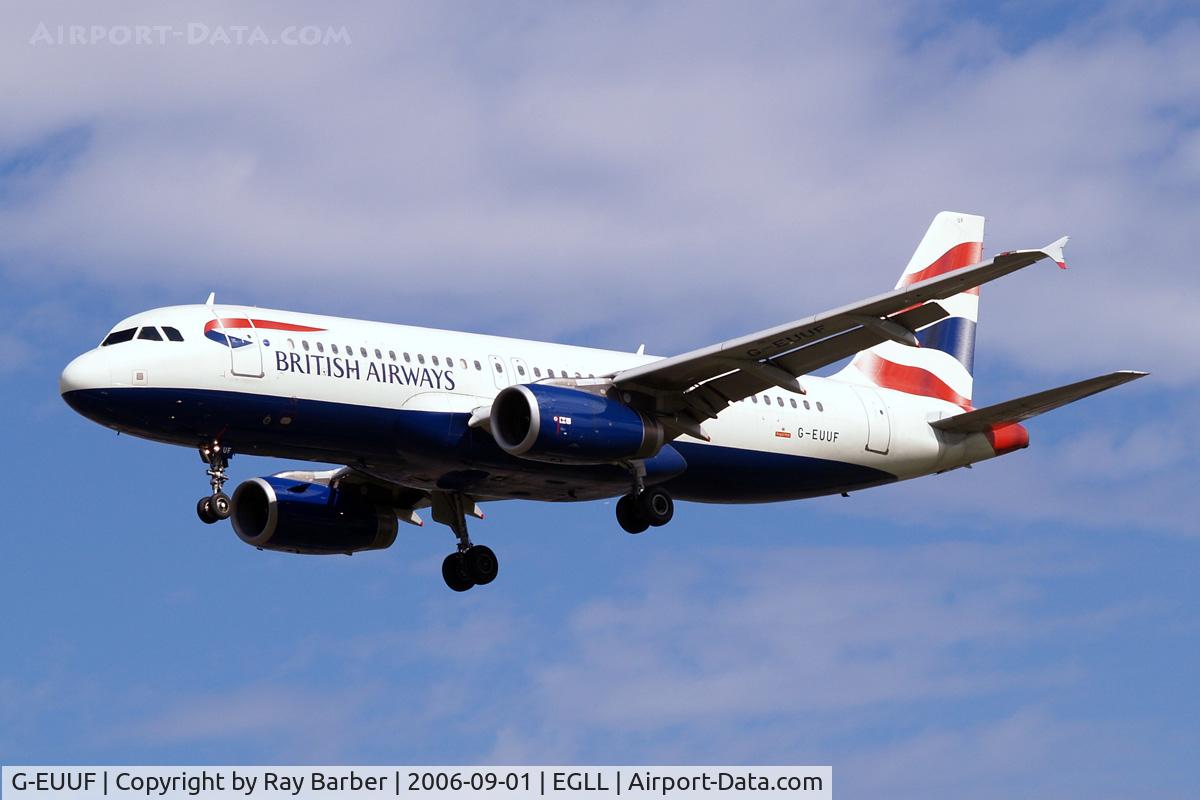 G-EUUF, 2002 Airbus A320-232 C/N 1814, Airbus A320-232 [1814] (British Airways) Heathrow~G 01/09/2006. On finals 27L.