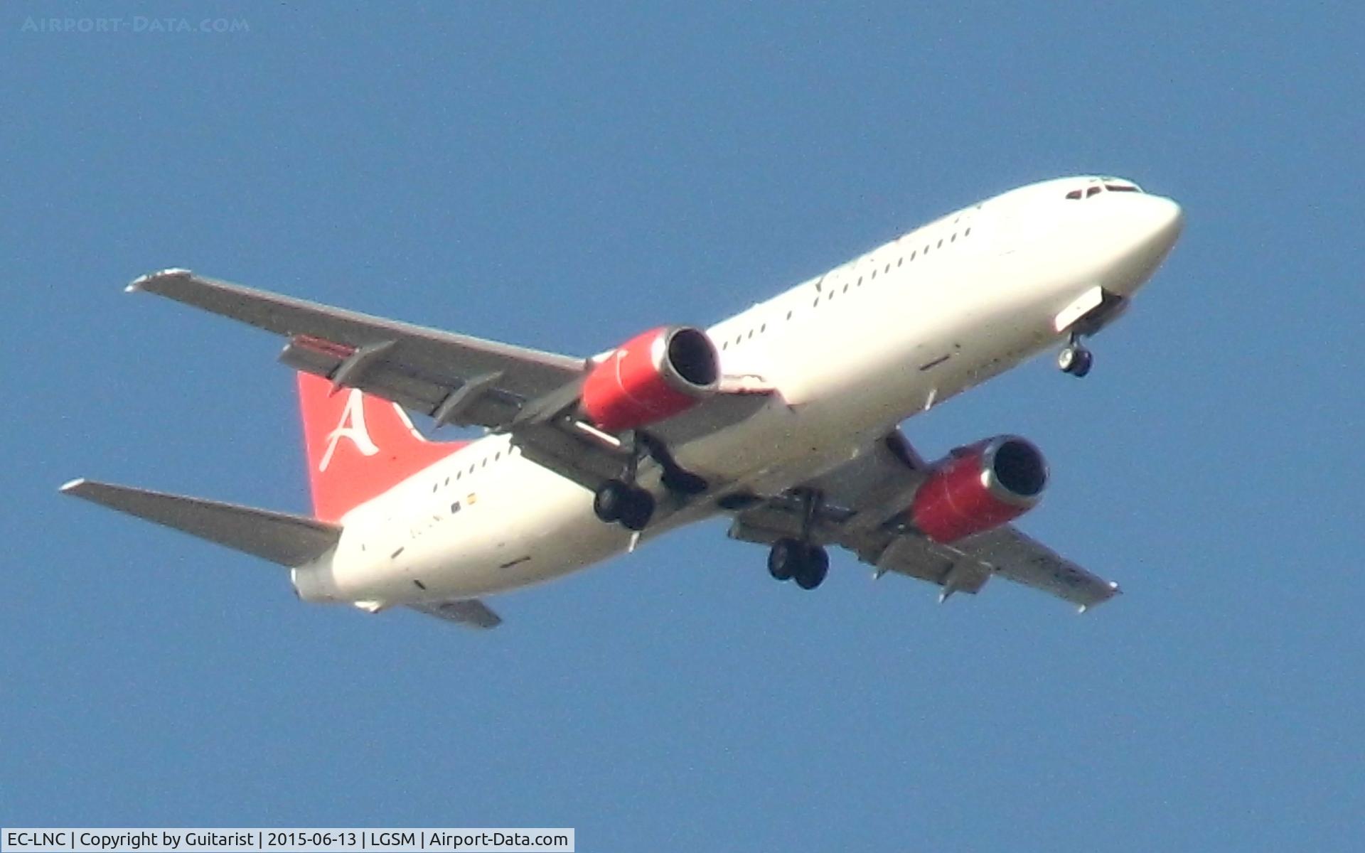 EC-LNC, 1990 Boeing 737-4K5 C/N 24130, Approaching Samos