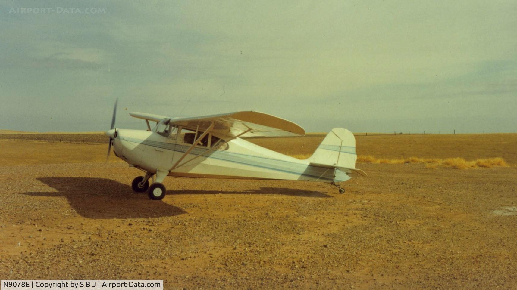N9078E, 1946 Aeronca 11AC Chief C/N 11AC-710, 78E at a duster strip near Hy 505 in Esparto,Ca. If I were to land today at the same location,some trees would be in my way.It is now an orchard.