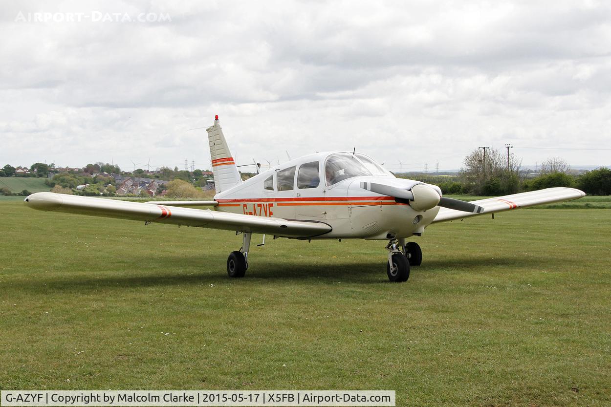 G-AZYF, 1968 Piper PA-28-180 Cherokee C/N 28-5227, Piper PA-28-180 Cherokee at the opening of Fishburn Airfield's new clubhouse, May 17th 2015.