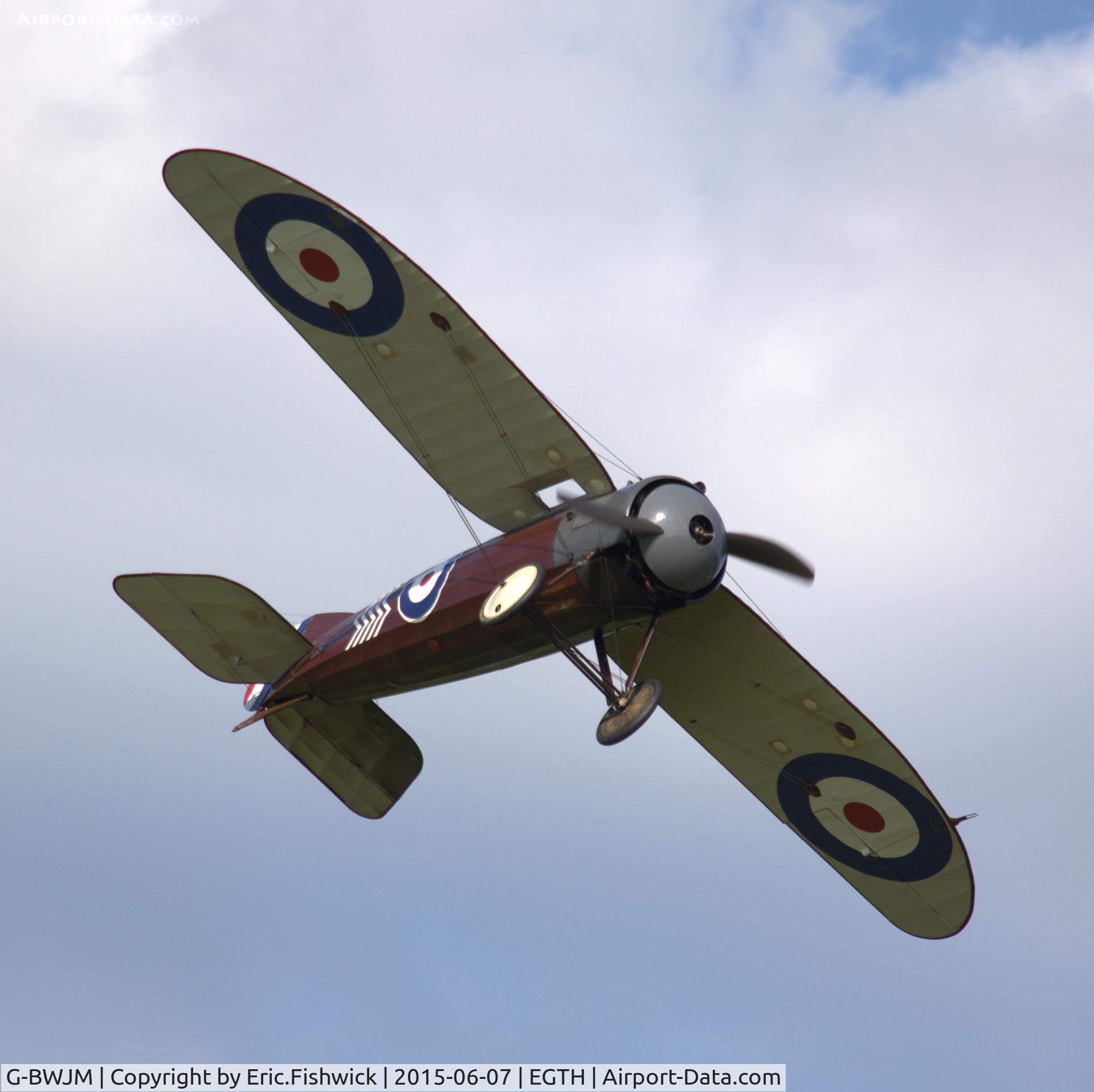 G-BWJM, 1981 Bristol M-1C Replica C/N NAW-2, 44. C-9418 in display mode at The Shuttleworth Flying Day and LAA Party in the Park, June 2015.