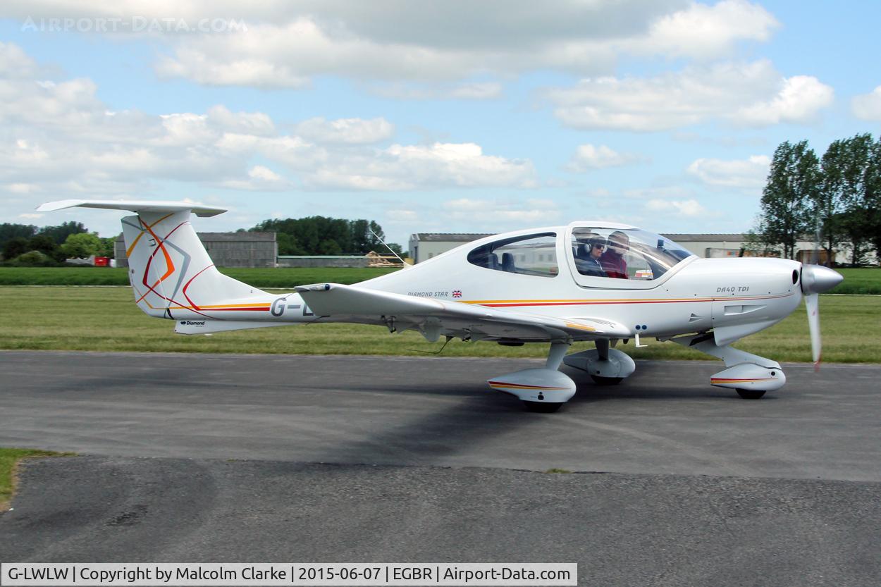 G-LWLW, 2003 Diamond DA-40D Diamond Star C/N D4.052, Diamond DA-40D Diamond Star at The Real Aeroplane Club's Radial Engine Aircraft Fly-In, Breighton Airfield, June 7th 2015.