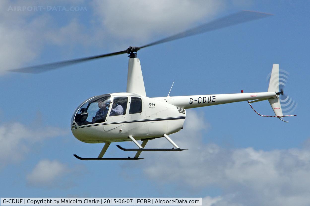 G-CDUE, 2005 Robinson R44 Raven C/N 1549, Robinson R44 Raven at The Real Aeroplane Club's Radial Engine Aircraft Fly-In, Breighton Airfield, June 7th 2015.