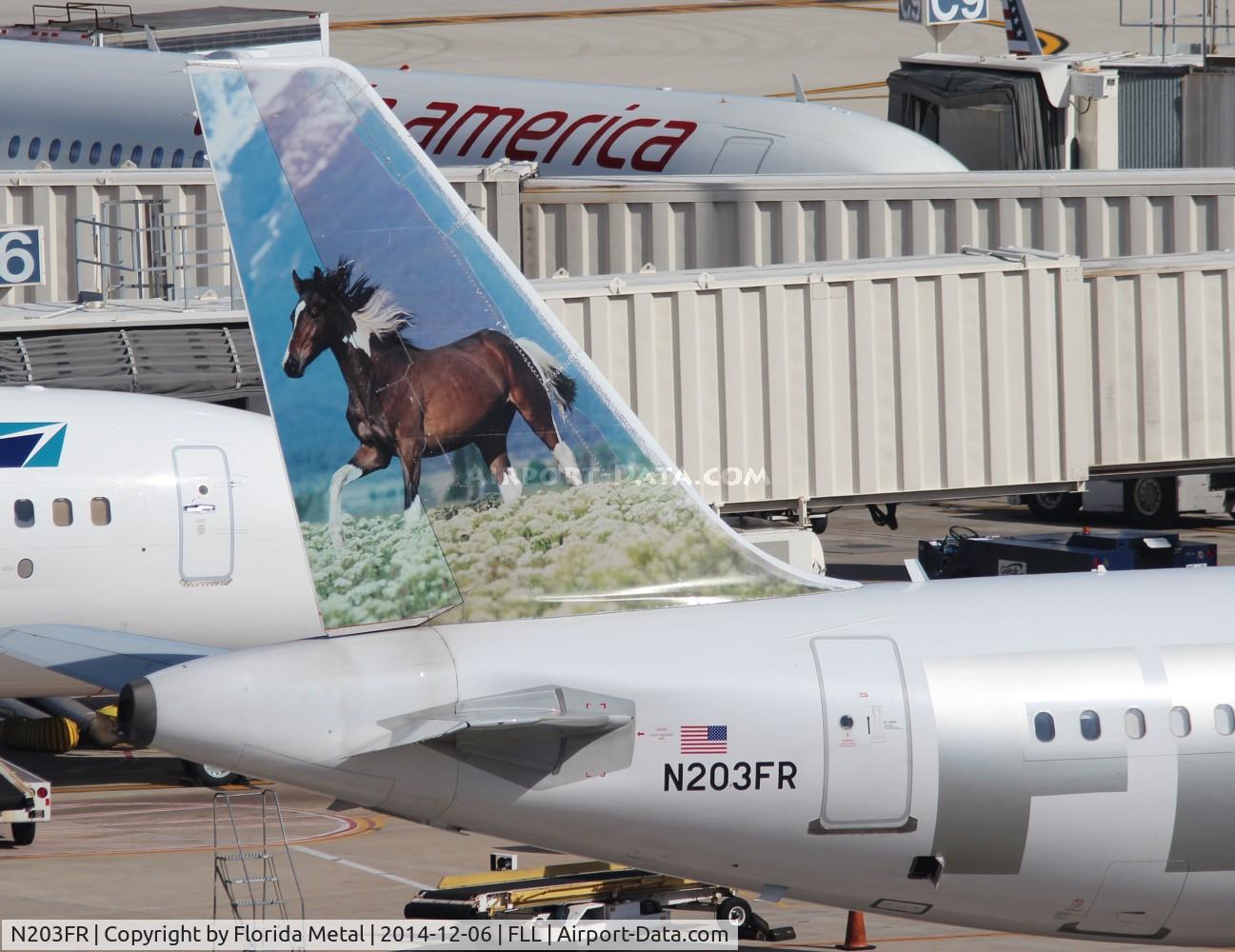 N203FR, 2002 Airbus A320-214 C/N 1806, Sally the Mustang