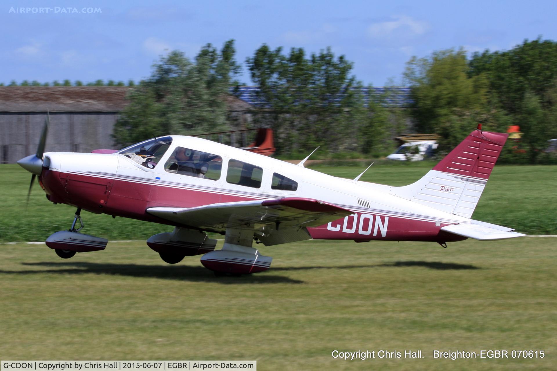 G-CDON, 1982 Piper PA-28-161 Cherokee Warrior II C/N 28-8216185, at Breighton's Summer fly in