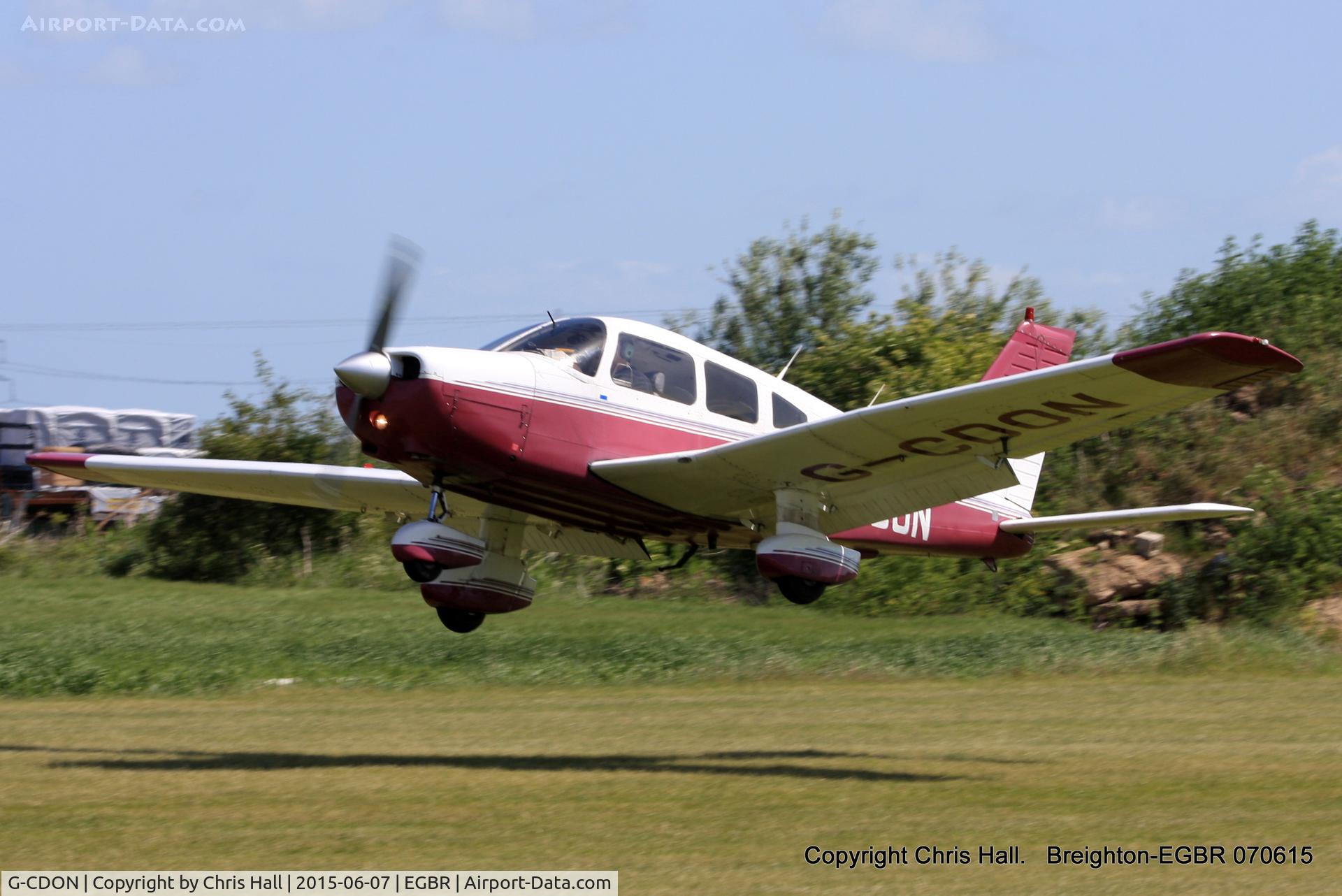 G-CDON, 1982 Piper PA-28-161 Cherokee Warrior II C/N 28-8216185, at Breighton's Summer fly in