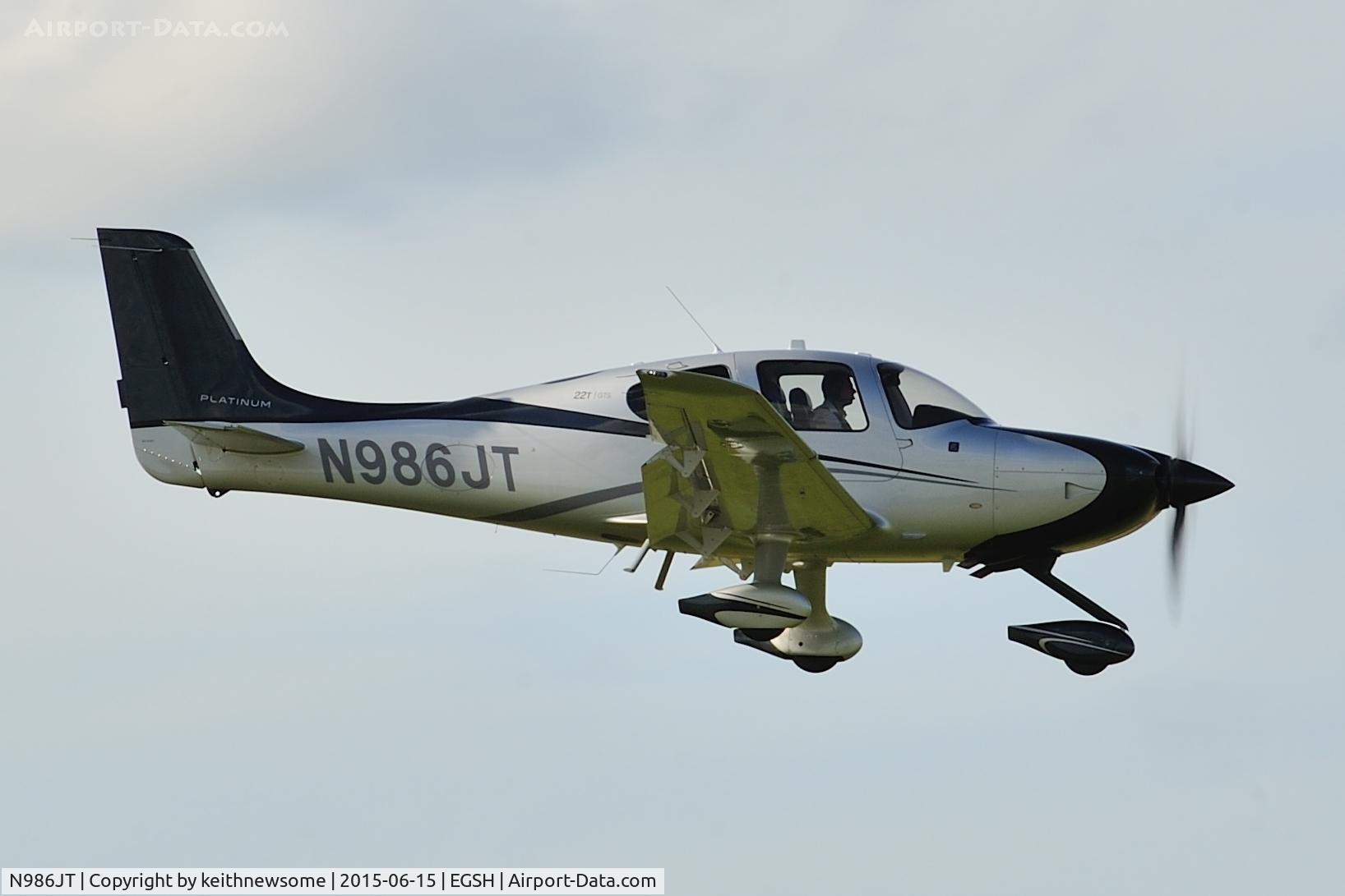 N986JT, 2014 Cirrus SR-22T GTS Platinum C/N 0937, Nice new visitor.