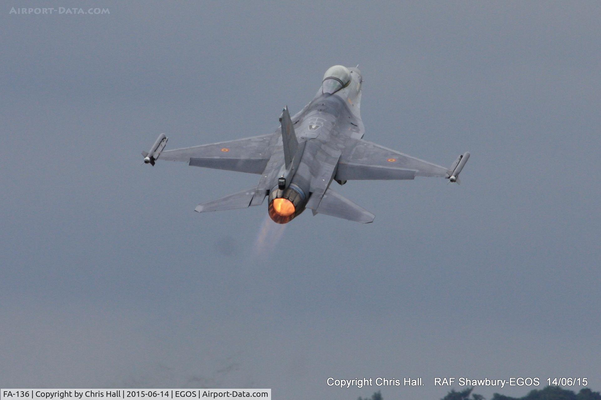 FA-136, SABCA F-16AM Fighting Falcon C/N 6H-136, departing to the Cosford Airshow