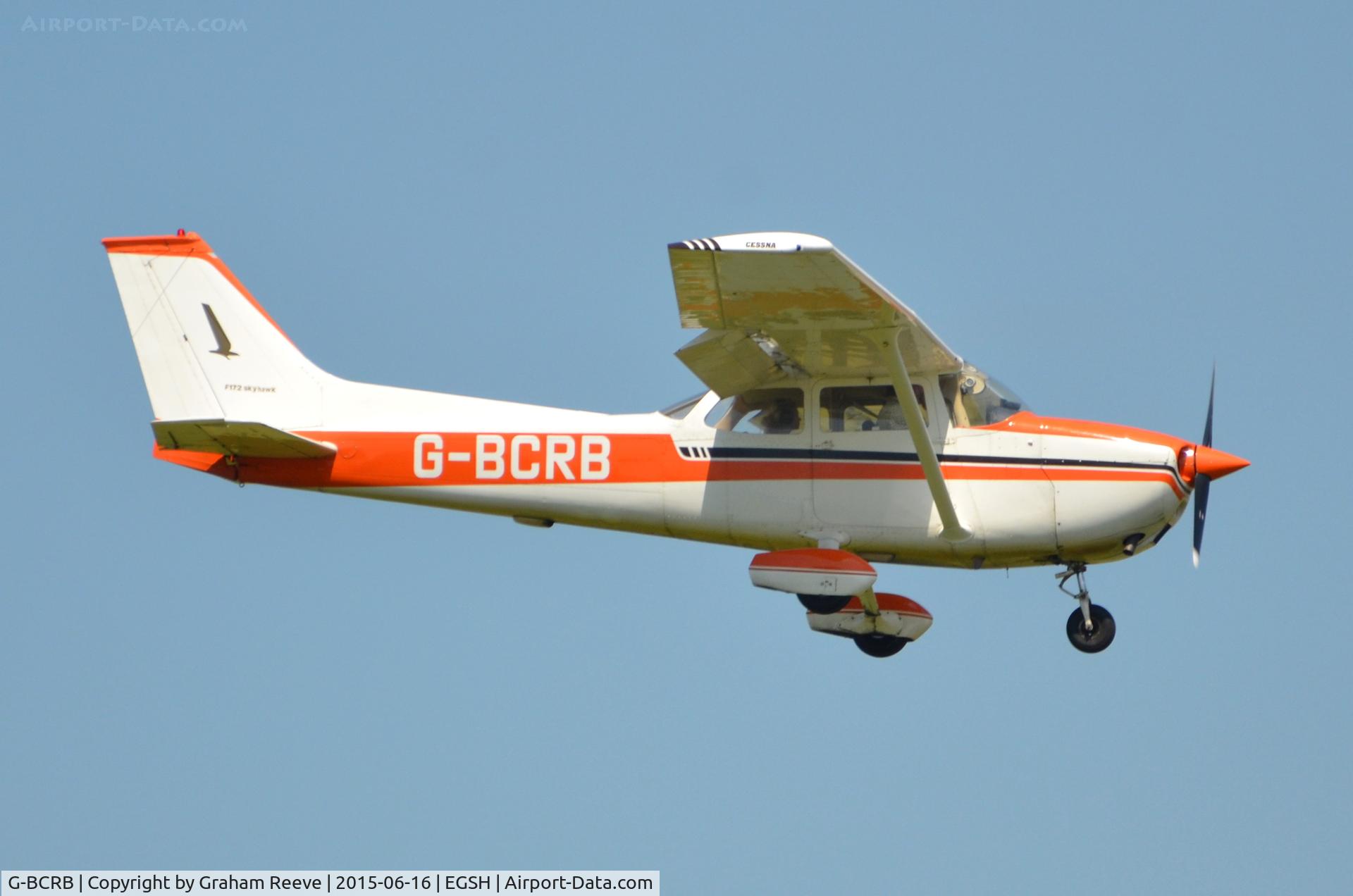 G-BCRB, 1974 Reims F172M Skyhawk Skyhawk C/N 1259, Landing at Norwich.