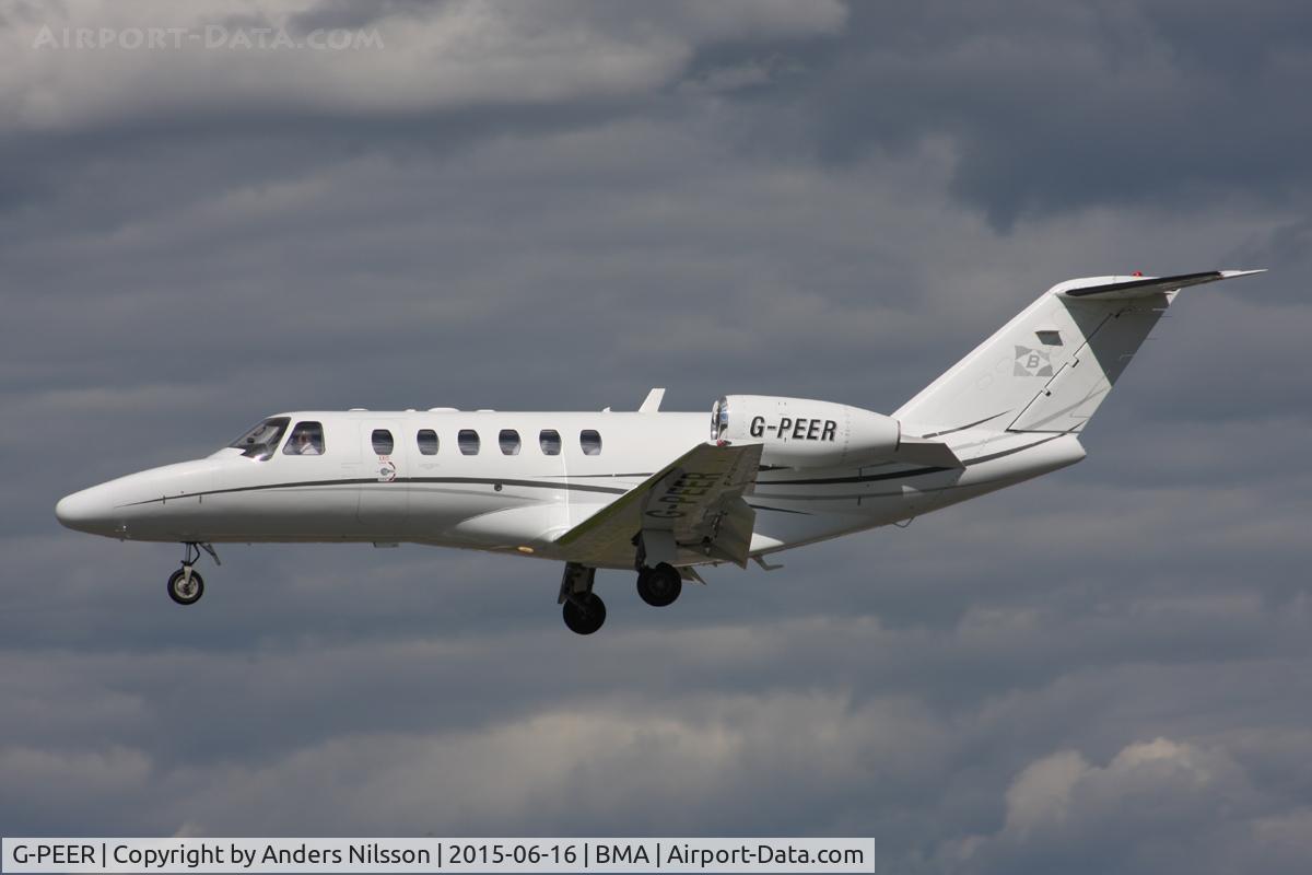 G-PEER, 2007 Cessna 525A CitationJet CJ2+ C/N 525A-0360, On short final runway 30.