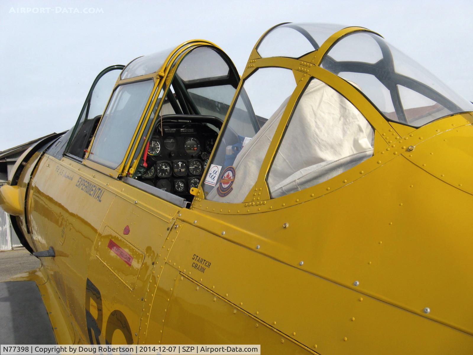 N77398, 1952 Canadian Car & Foundry Harvard MK IV C/N CCF4-189, 1952 Canadian Car & Foundry HARVARD Mk IV, P&W R-1340 Wasp 600 Hp radial, rear cockpit panel, dual control