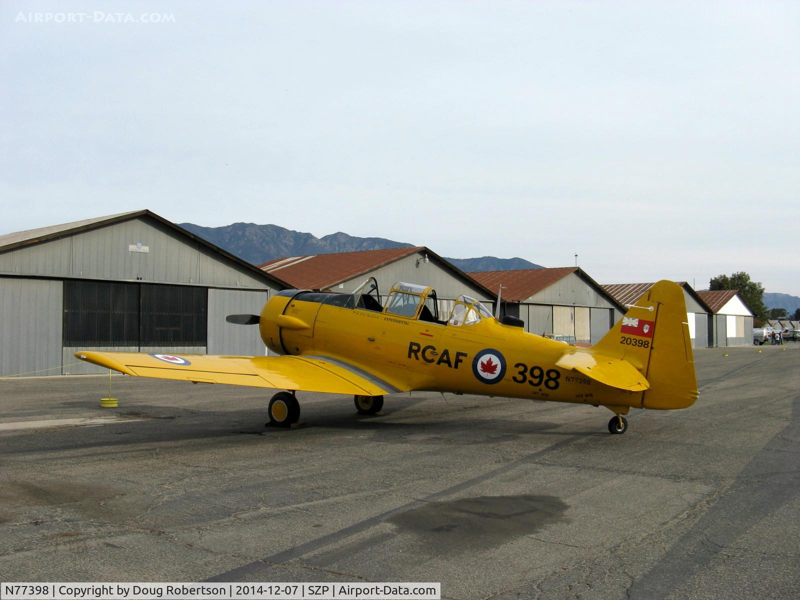 N77398, 1952 Canadian Car & Foundry Harvard MK IV C/N CCF4-189, 1952 Canadian Car & Foundry HARVARD Mk IV, P&W R-1340 Wasp 600 Hp radial, of the Condor Squadron, Experimental class