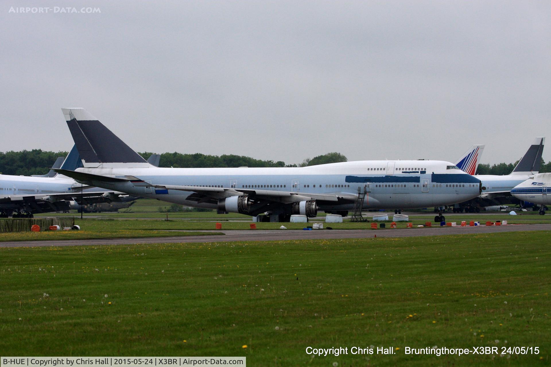 B-HUE, 1993 Boeing 747-467 C/N 27117, stored at Bruntingthorpe