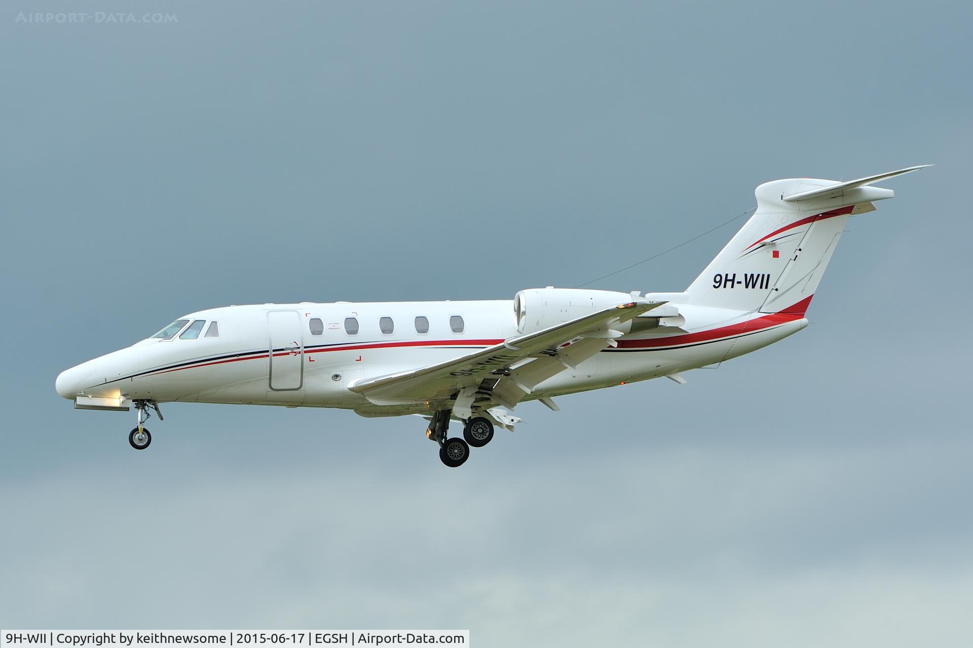 9H-WII, 1998 Cessna 650 Citation VII C/N 650-7090, Landing onto runway 27.