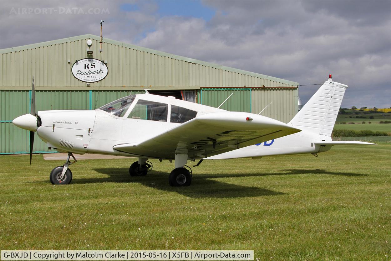 G-BXJD, 1967 Piper PA-28-180 Cherokee C/N 28-4215, Piper PA-28-180 Cherokee at the opening of Fishburn Airfield's new clubhouse, May 16th 2015.