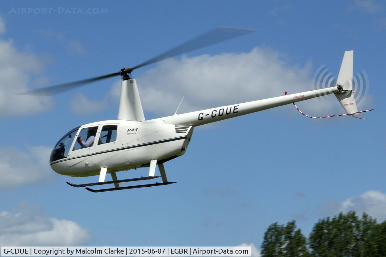 G-CDUE, 2005 Robinson R44 Raven C/N 1549, Robinson R44 Raven at The Real Aeroplane Club's Radial Engine Aircraft Fly-In, Breighton Airfield, June 7th 2015.