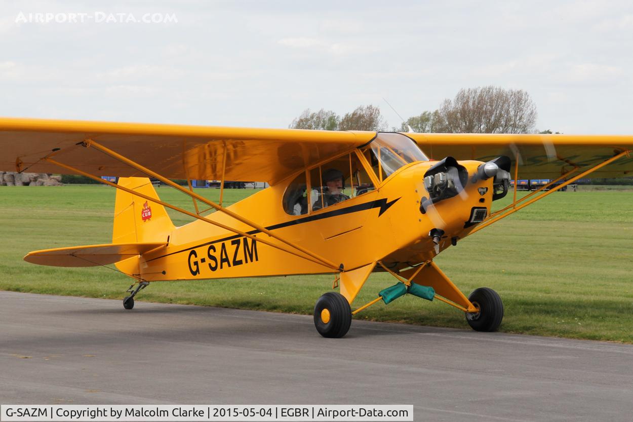 G-SAZM, 1946 Piper J3C-65 Cub Cub C/N 18584, Piper J3C-65 at The Real Aeroplane Club's Auster Fly-In, Breighton Airfield, May 4th 2015.