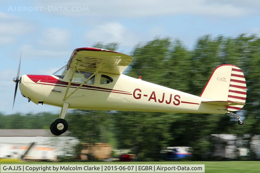 G-AJJS, 1947 Cessna 120 C/N 13047, Cessna 120 at The Real Aeroplane Club's Radial Engine Aircraft Fly-In, Breighton Airfield, June 7th 2015.