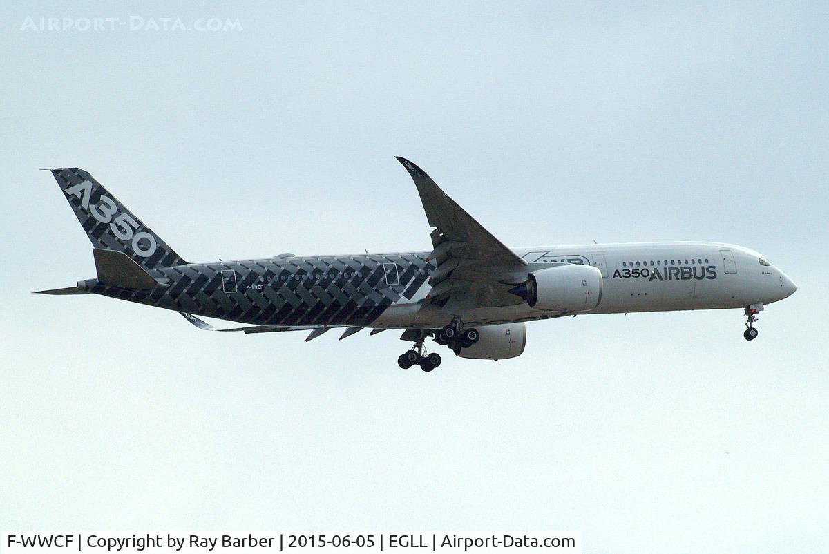 F-WWCF, 2013 Airbus A350-941 C/N 002, Airbus A350-941 [002] (Airbus Industrie) Home~G 05/06/2015. On approach 27L arriving for British Airways Family's weekend.
