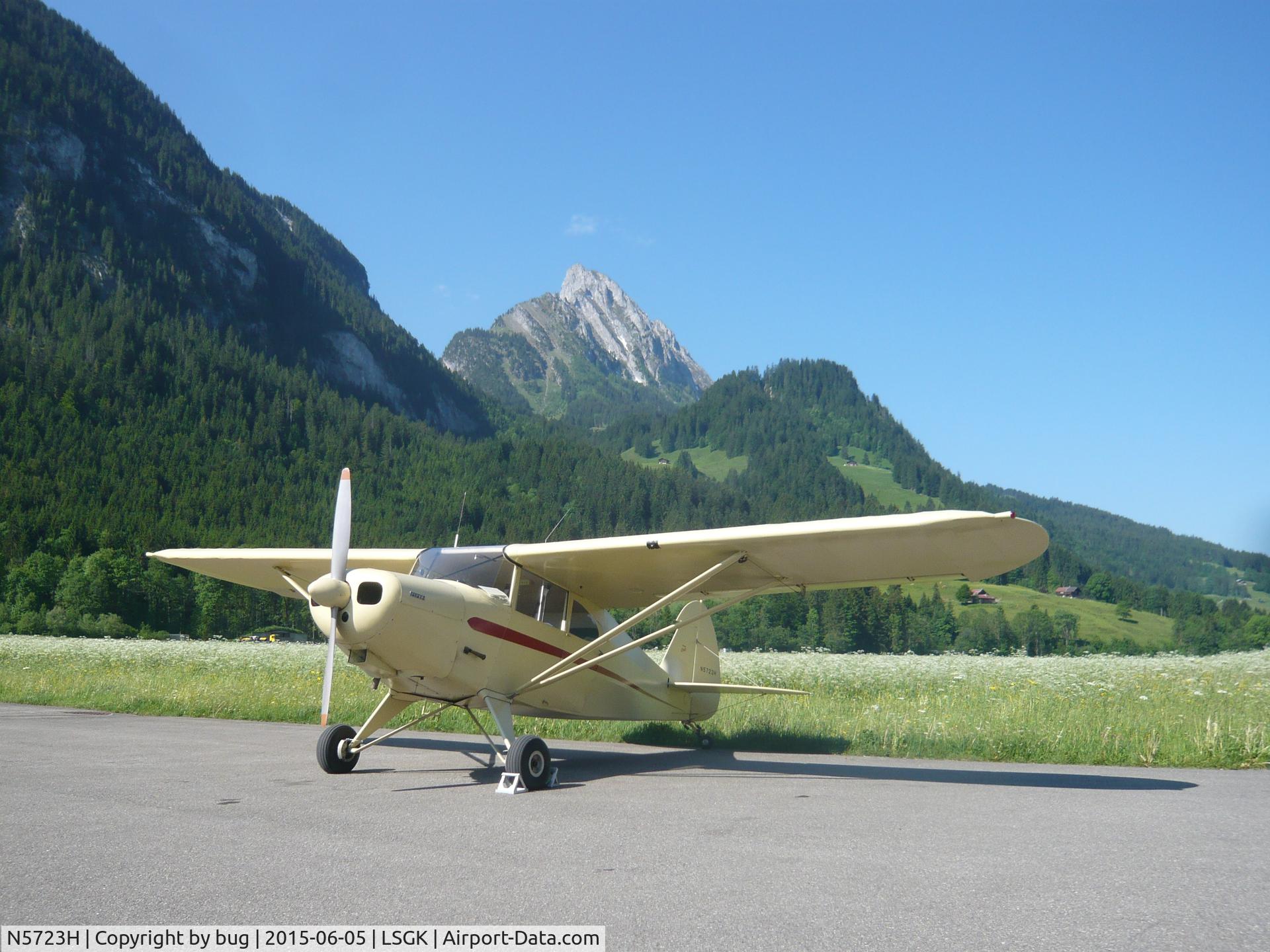 N5723H, 1949 Piper PA-16 Clipper C/N 16-334, Saanen, June 2015