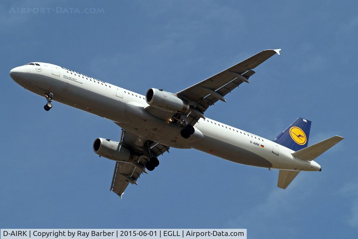D-AIRK, 1994 Airbus A321-131 C/N 0502, Airbus A321-131 [0502] (Lufthansa) Home~G 01/06/2015. On approach 27R.