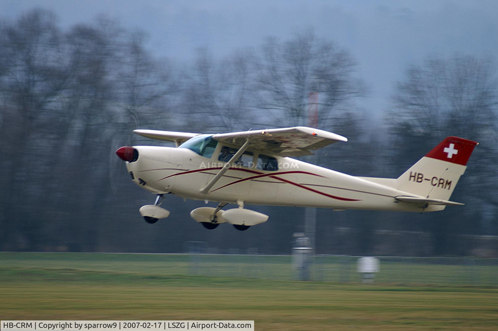 HB-CRM, 1961 Cessna C-175B C/N 175-56959, Taking off RWY 07 Grenchen