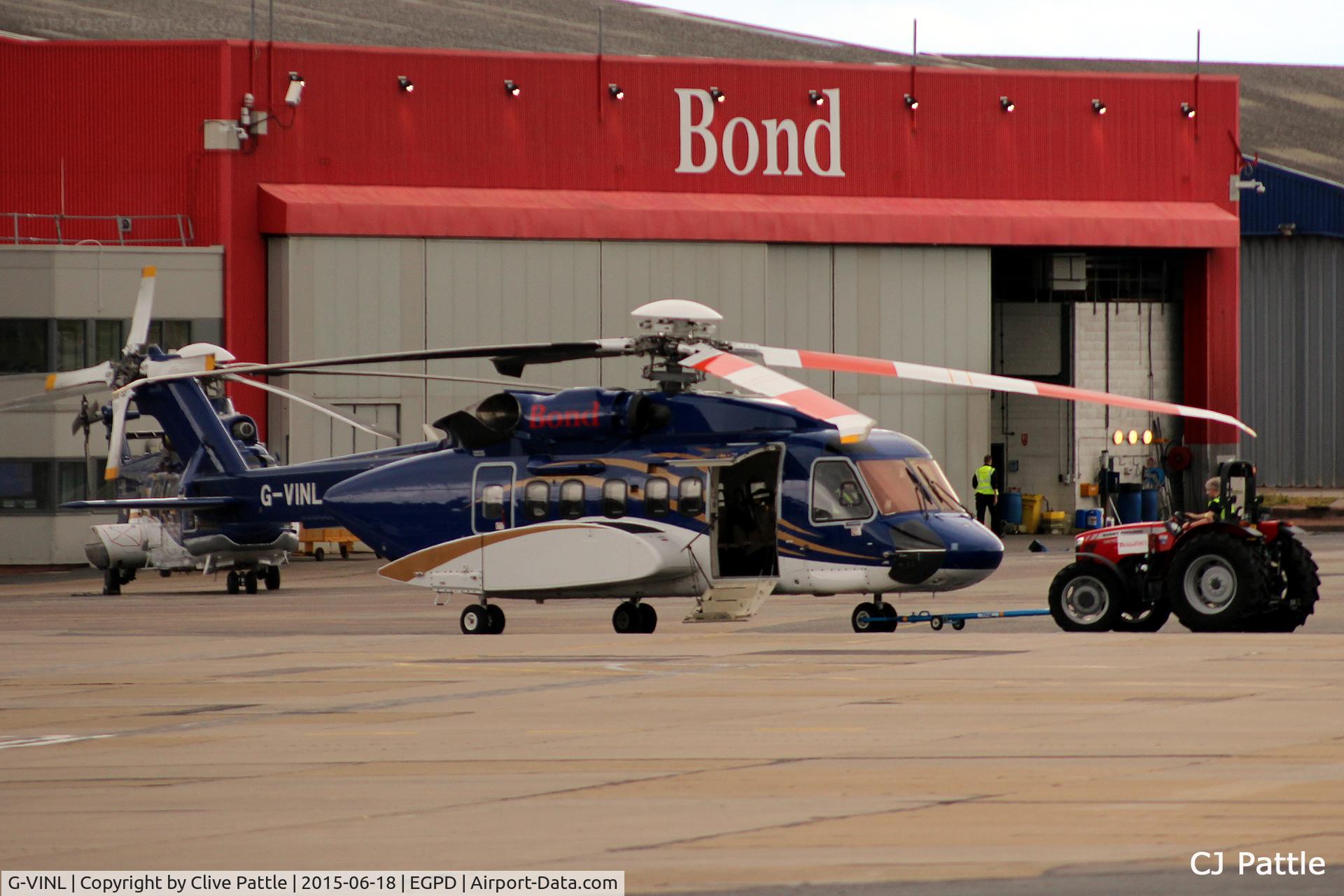 G-VINL, 2013 Sikorsky S-92A C/N 920226, Towed to the Flightline at Aberdeen EGPD