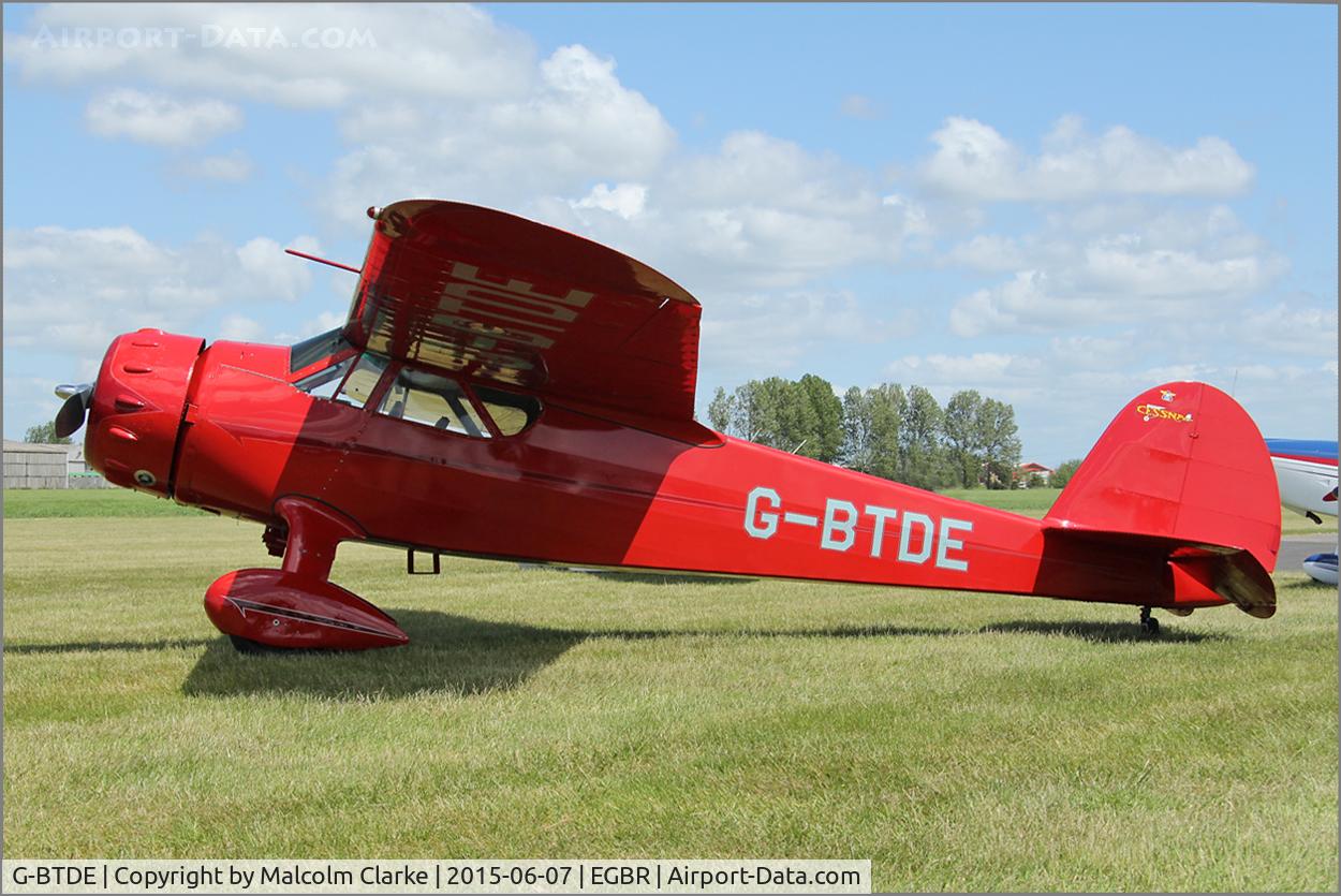 G-BTDE, 1940 Cessna C-165 Airmaster C/N 551, Cessna C-165 Airmaster at The Real Aeroplane Club's Radial Engine Aircraft Fly-In, Breighton Airfield, June 7th 2015.
