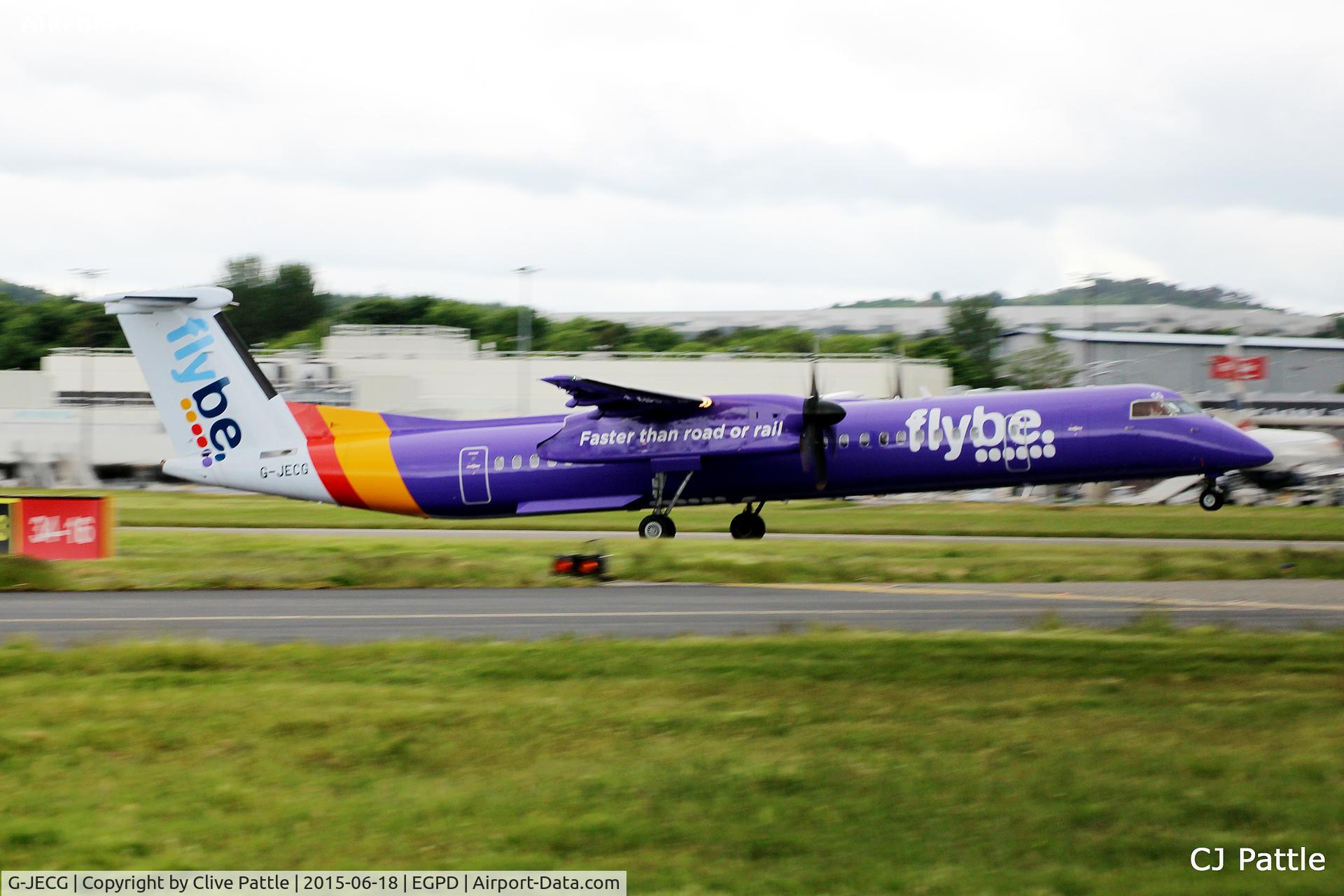 G-JECG, 2004 De Havilland Canada DHC-8-402Q Dash 8 C/N 4098, In take off mode at Aberdeen Airport, Scotland EGPD