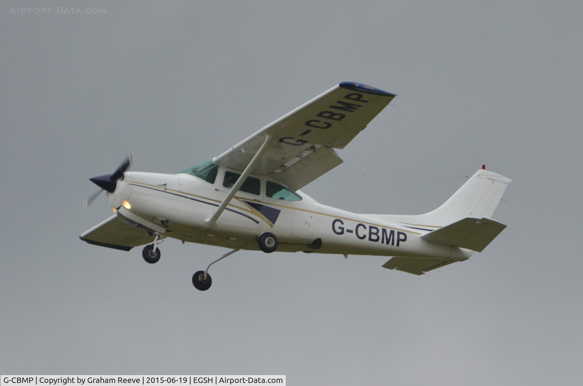 G-CBMP, 1980 Cessna R182 Skylane RG C/N R182-01325, On approach to Norwich.