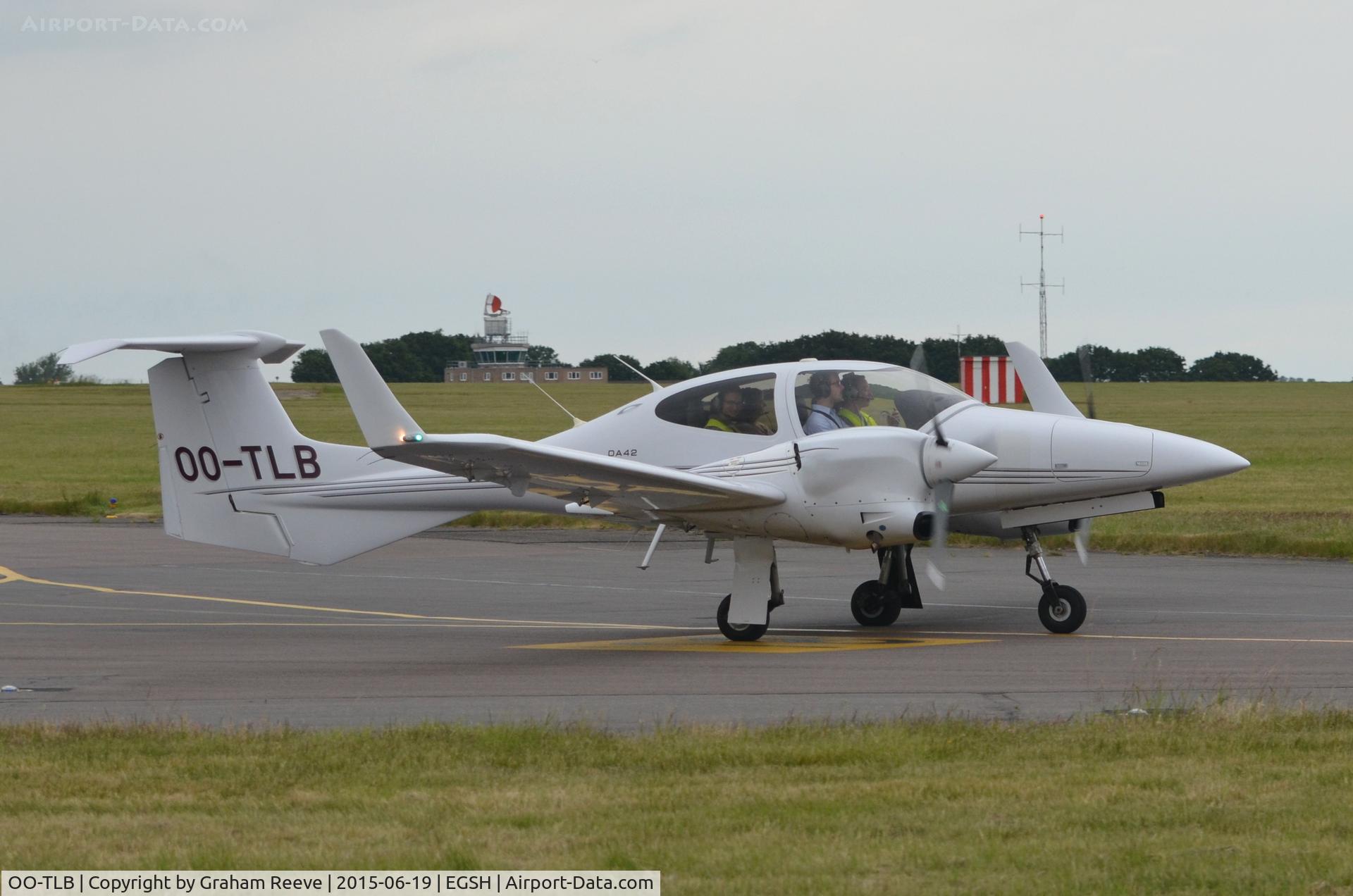 OO-TLB, 2007 Diamond DA-42 Twin Star C/N 42.230, Departing from Norwich.