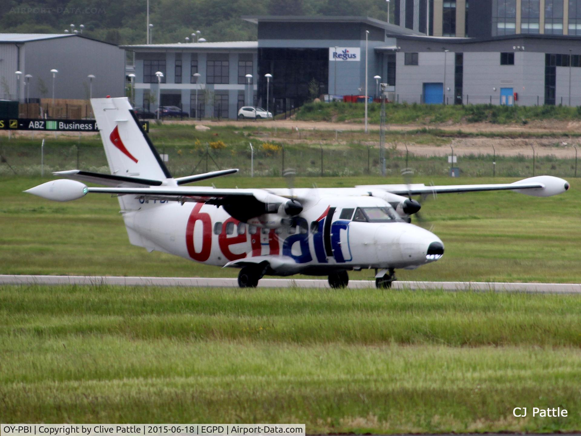 OY-PBI, 1987 Let L-410UVP-E20 Turbolet C/N 871936, In action at Aberdeen Airport, Scotland EGPD