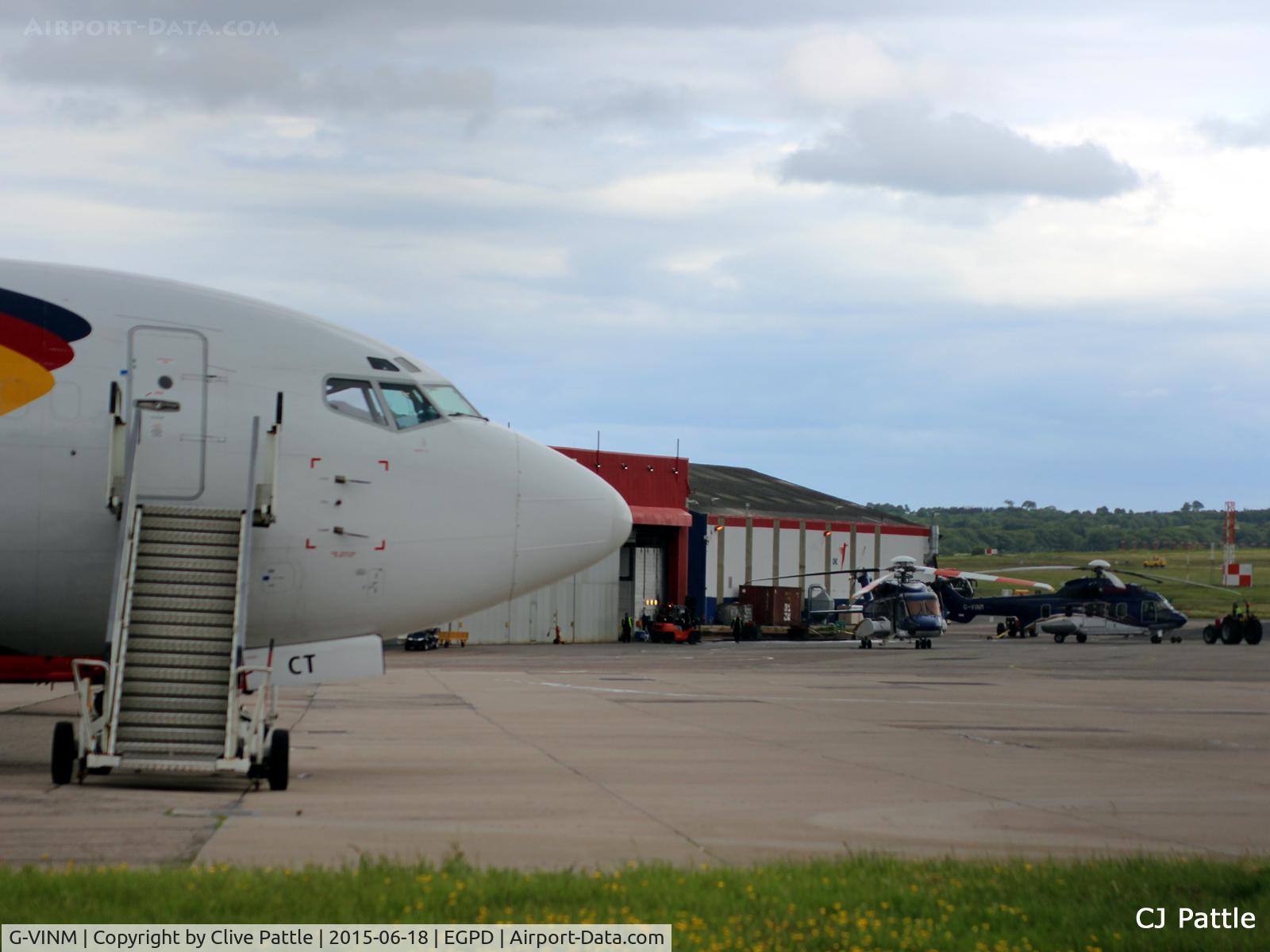 G-VINM, 2015 Airbus Helicopters EC-225LP Super Puma C/N 2942, Parked in the distance at Aberdeen Airport, Scotland EGPD