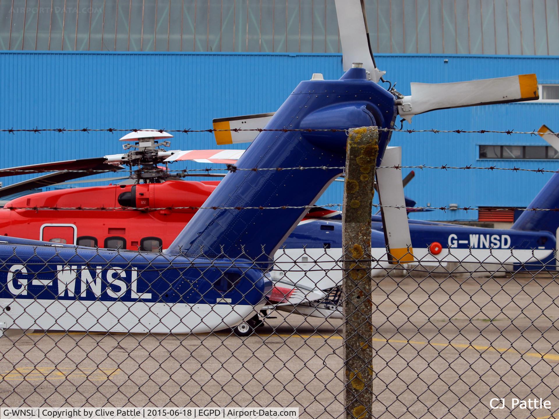 G-WNSL, 2014 Sikorsky S-92A C/N 920241, Two sisters at Aberdeen Airport, Scotland EGPD