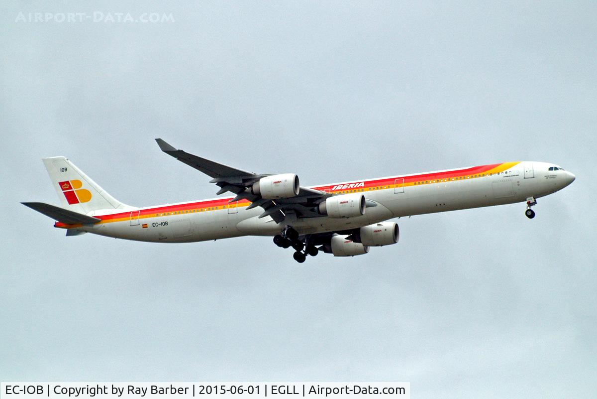 EC-IOB, 2002 Airbus A340-642 C/N 440, Airbus A340-642 [440] (Iberia) Home~G 01/06/2015. On approach 27L.