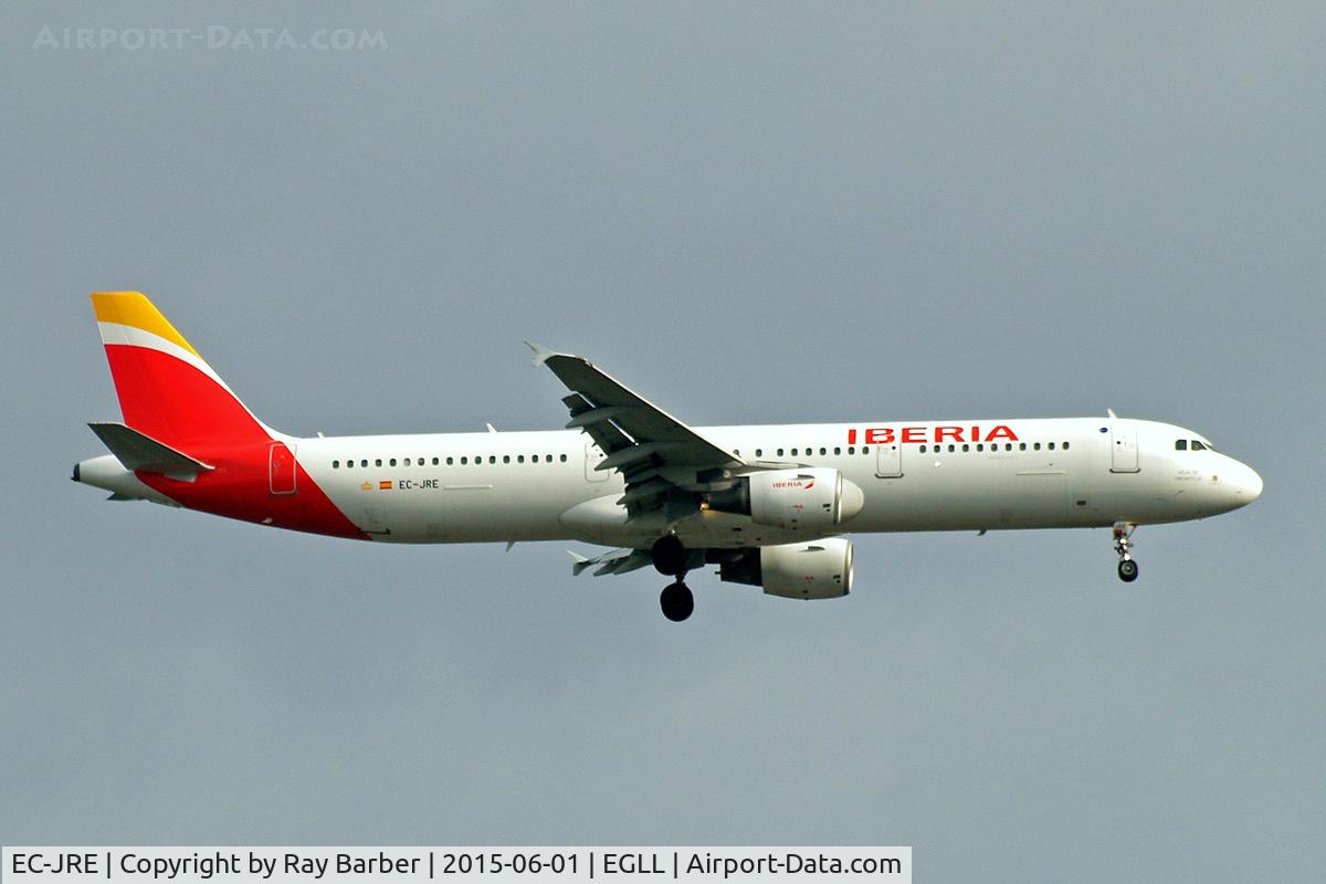 EC-JRE, 2006 Airbus A321-211 C/N 2756, Airbus A321-211 [2756] (Iberia) Home~G 01/06/2015. On approach 27L in revised scheme.