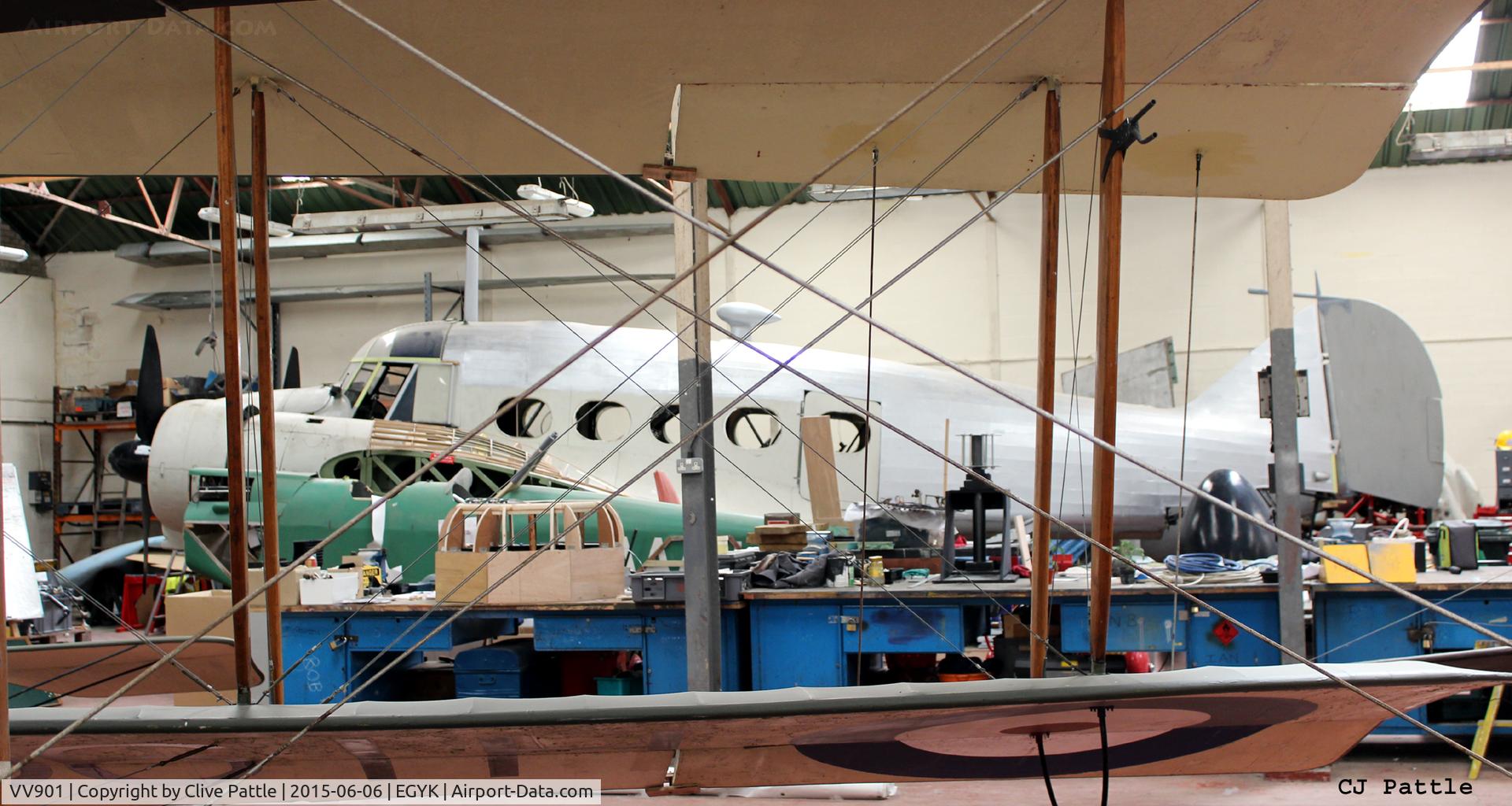 VV901, 1949 Avro 652A Anson T.21 C/N Not found VV901, Undergoing restoration - On display at the Yorkshire Air Museum, Elvington, EGYK