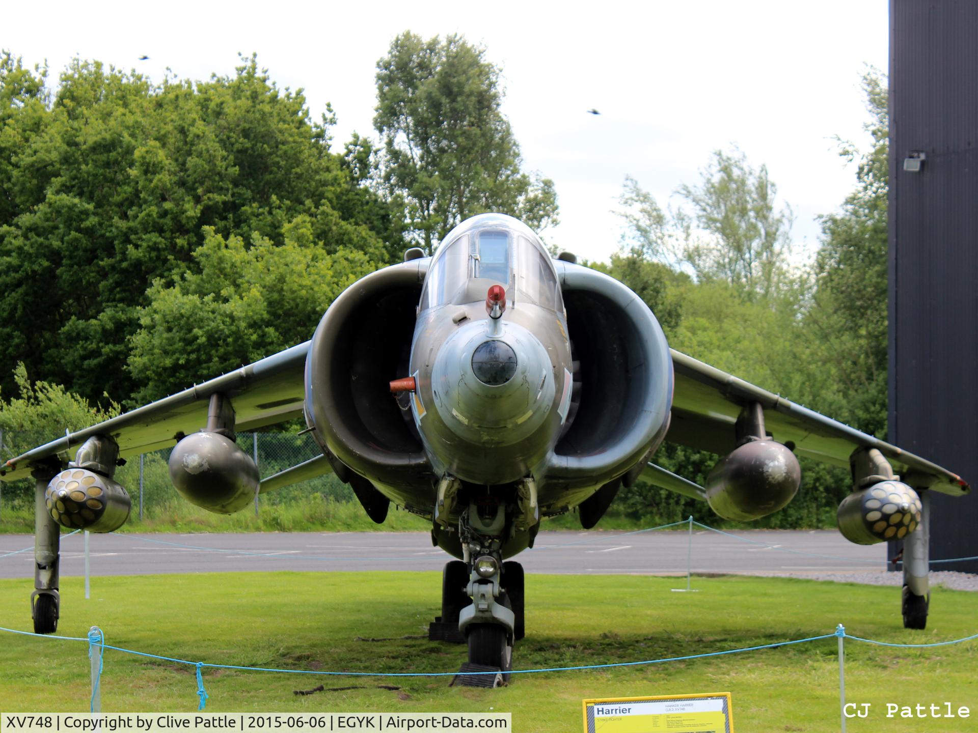 XV748, 1969 Hawker Siddeley Harrier GR.3 C/N 712011, On display at the Yorkshire Air Museum, Elvington, Yorks, UK former EGYK