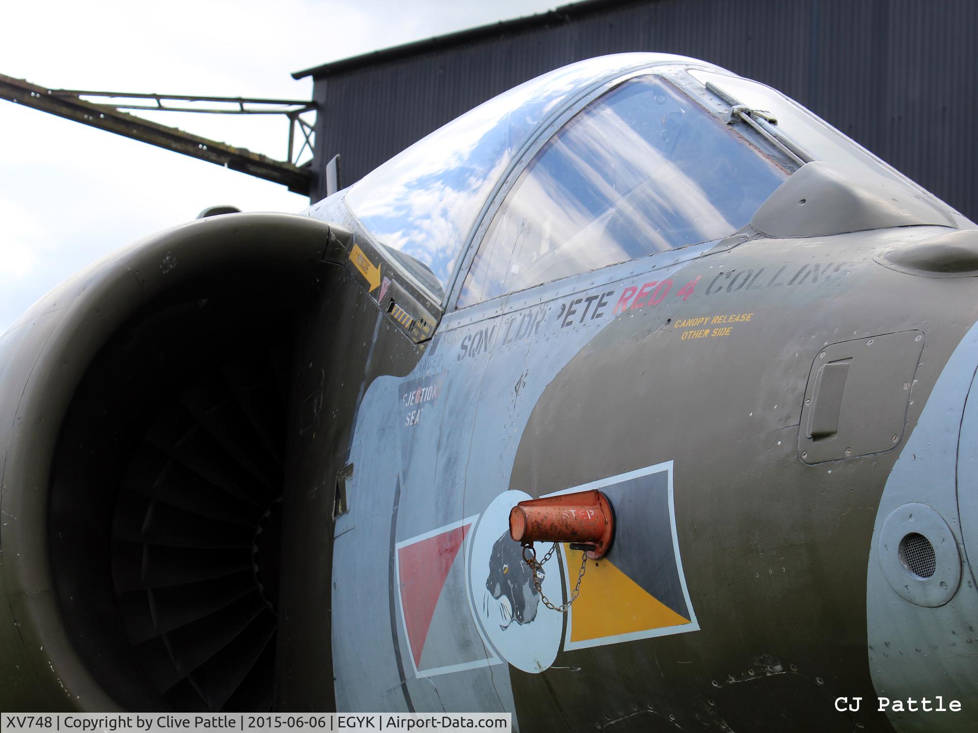 XV748, 1969 Hawker Siddeley Harrier GR.3 C/N 712011, Close up cockpit detail - On display at the Yorkshire Air Museum, Elvington, Yorks, UK former EGYK
