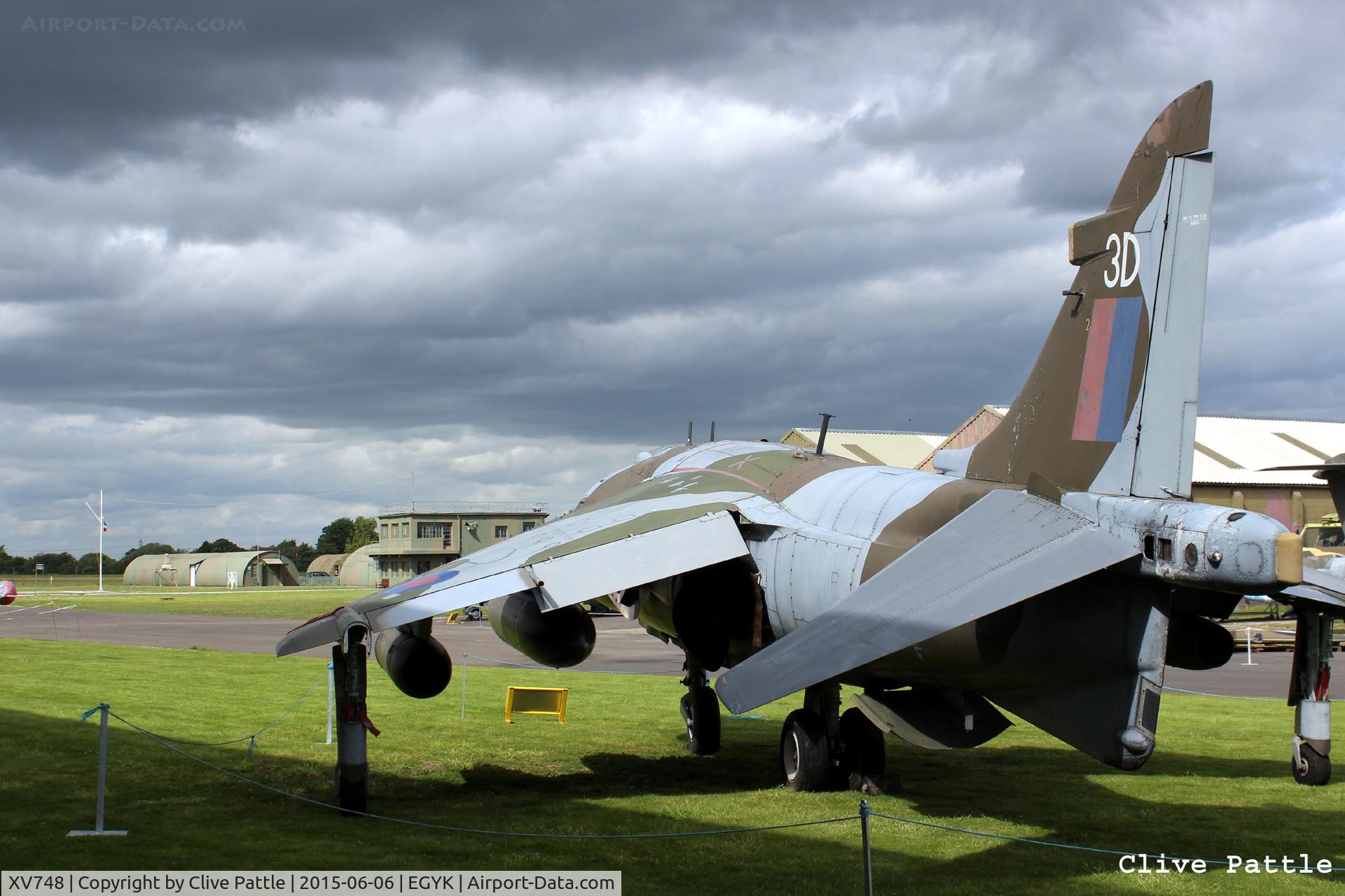 XV748, 1969 Hawker Siddeley Harrier GR.3 C/N 712011, On display at the Yorkshire Air Museum, Elvington, Yorks, UK former EGYK