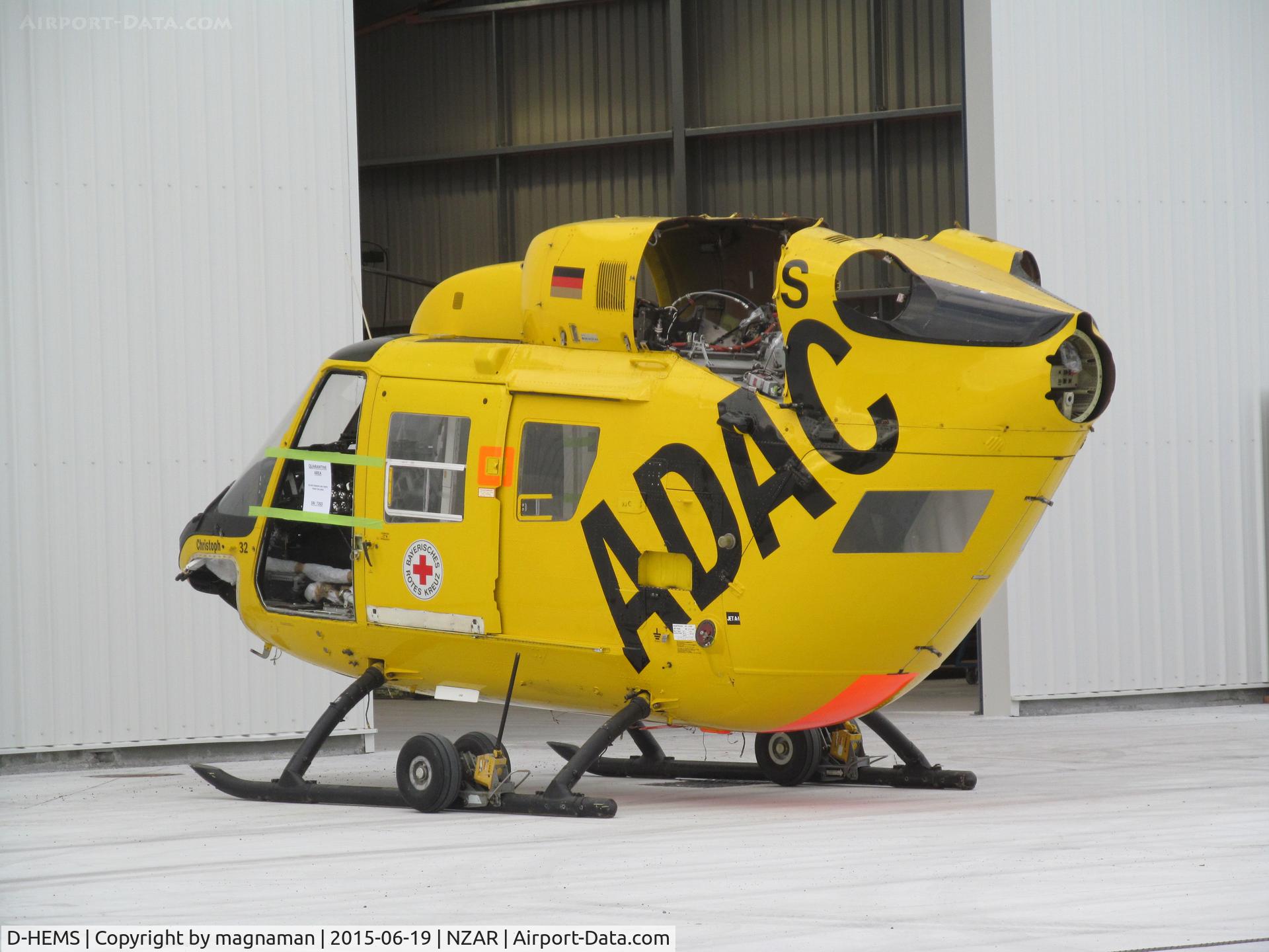 D-HEMS, Eurocopter-Kawasaki BK-117B-2 C/N 7203, last bits still hanging around