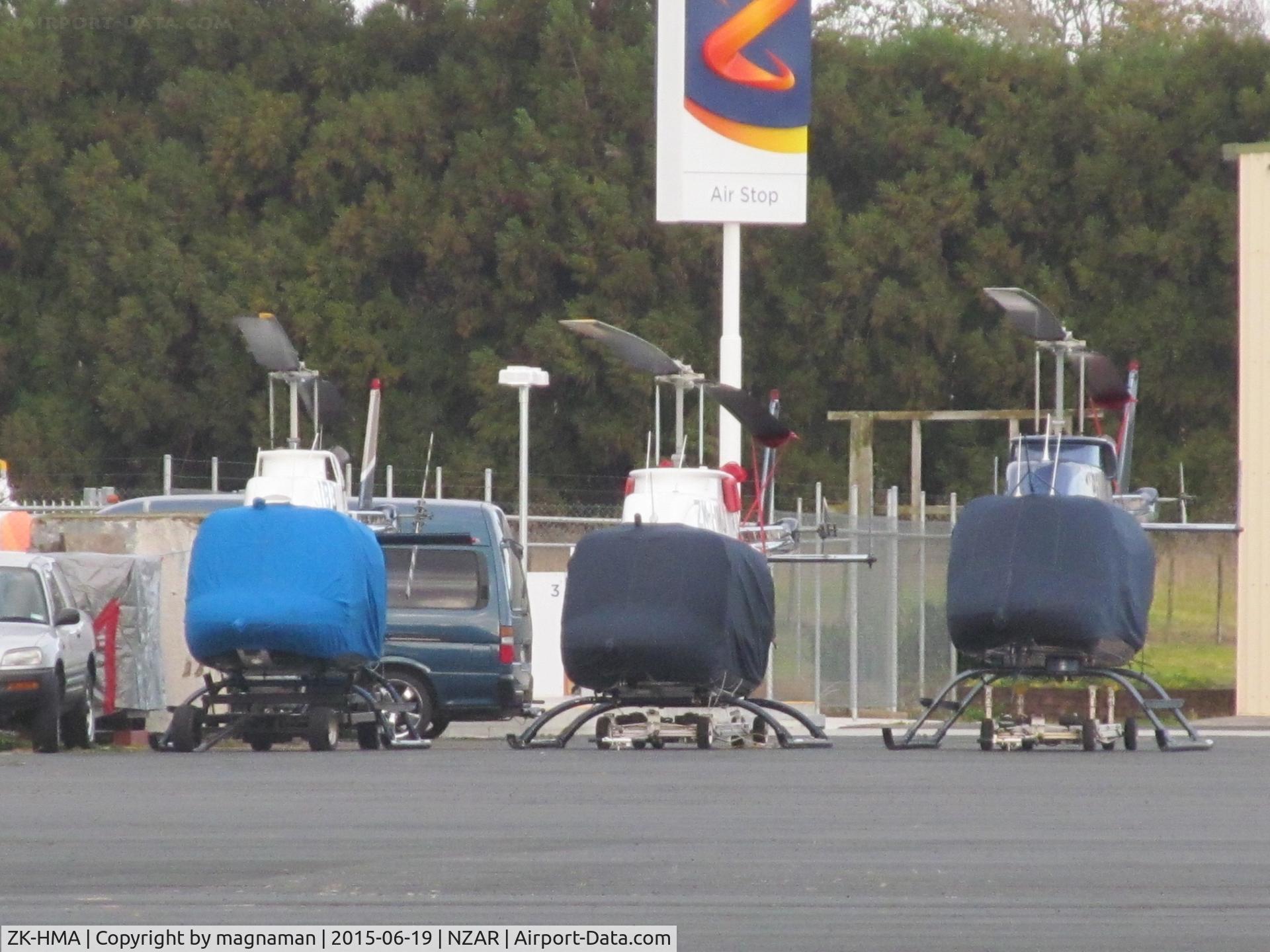 ZK-HMA, Bell 206L LongRanger LongRanger C/N 45049, Plus HMJ and IBB outside hangar