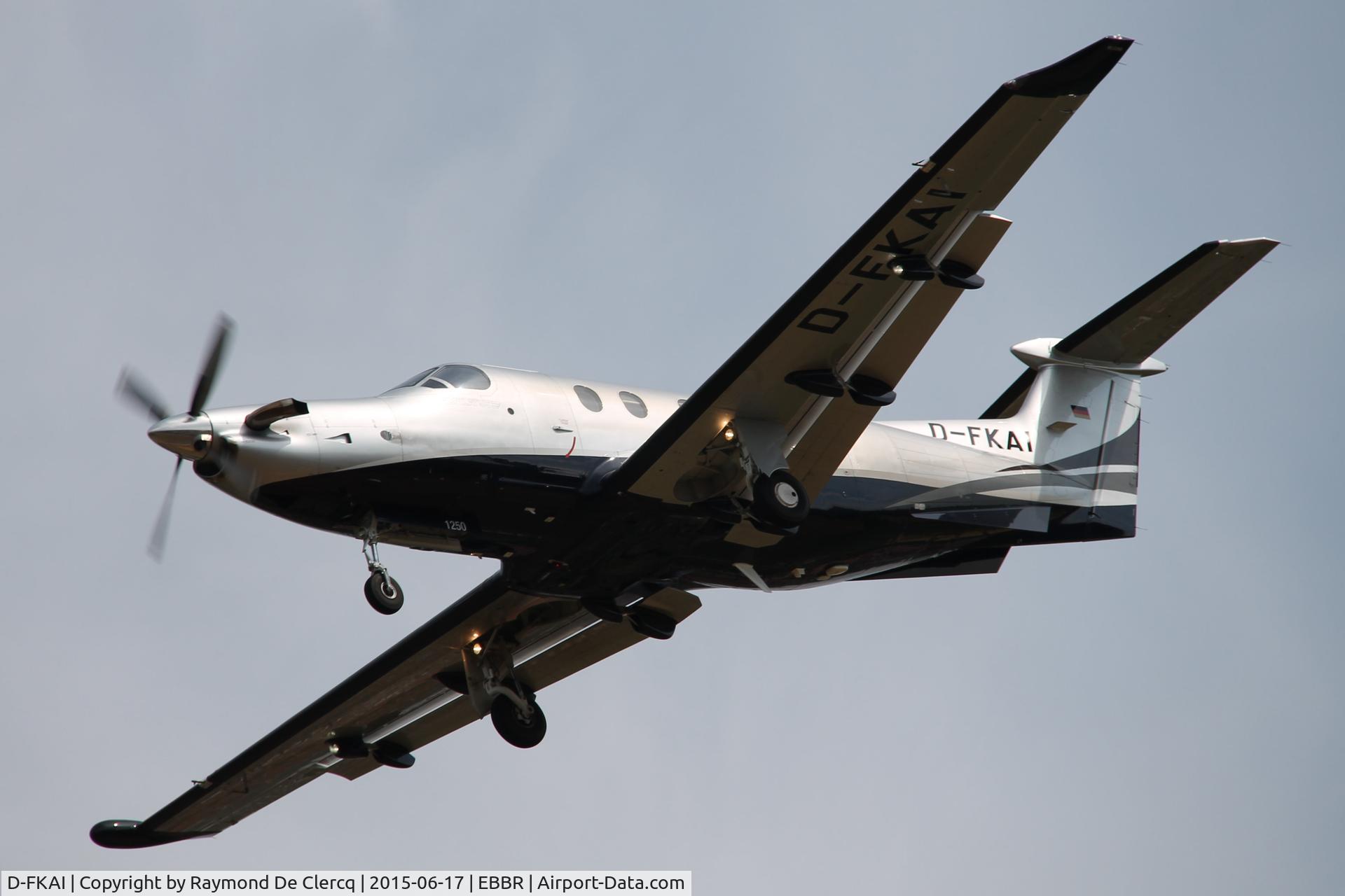 D-FKAI, 2010 Pilatus PC-12/47E C/N 1250, Landing at Brussels airport.