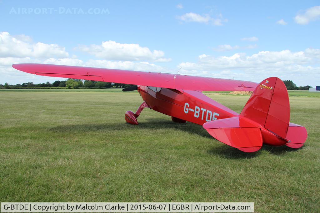 G-BTDE, 1940 Cessna C-165 Airmaster C/N 551, Cessna C-165 Airmaster at The Real Aeroplane Club's Radial Engine Aircraft Fly-In, Breighton Airfield, June 7th 2015.