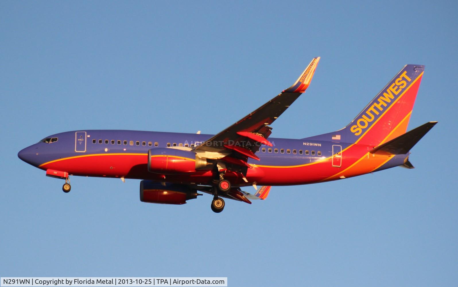 N291WN, 2007 Boeing 737-7H4 C/N 32539, Southwest
