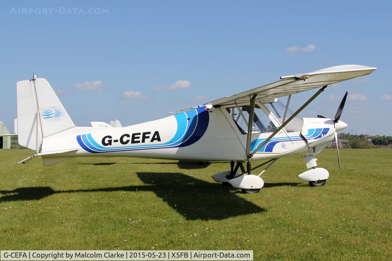 G-CEFA, 2007 Comco Ikarus C42 FB UK C/N PFA 322-14570, Ikarus C42 FB UK at Fishburn Airfield UK, May 23rd 2015.