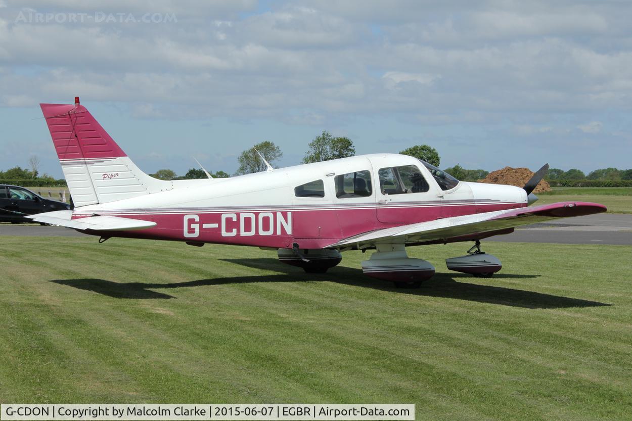 G-CDON, 1982 Piper PA-28-161 Cherokee Warrior II C/N 28-8216185, Piper PA-28-161 Warrior II at The Real Aeroplane Company's Radial Engine Aircraft Fly-In, Breighton Airfield, June 7th 2015.