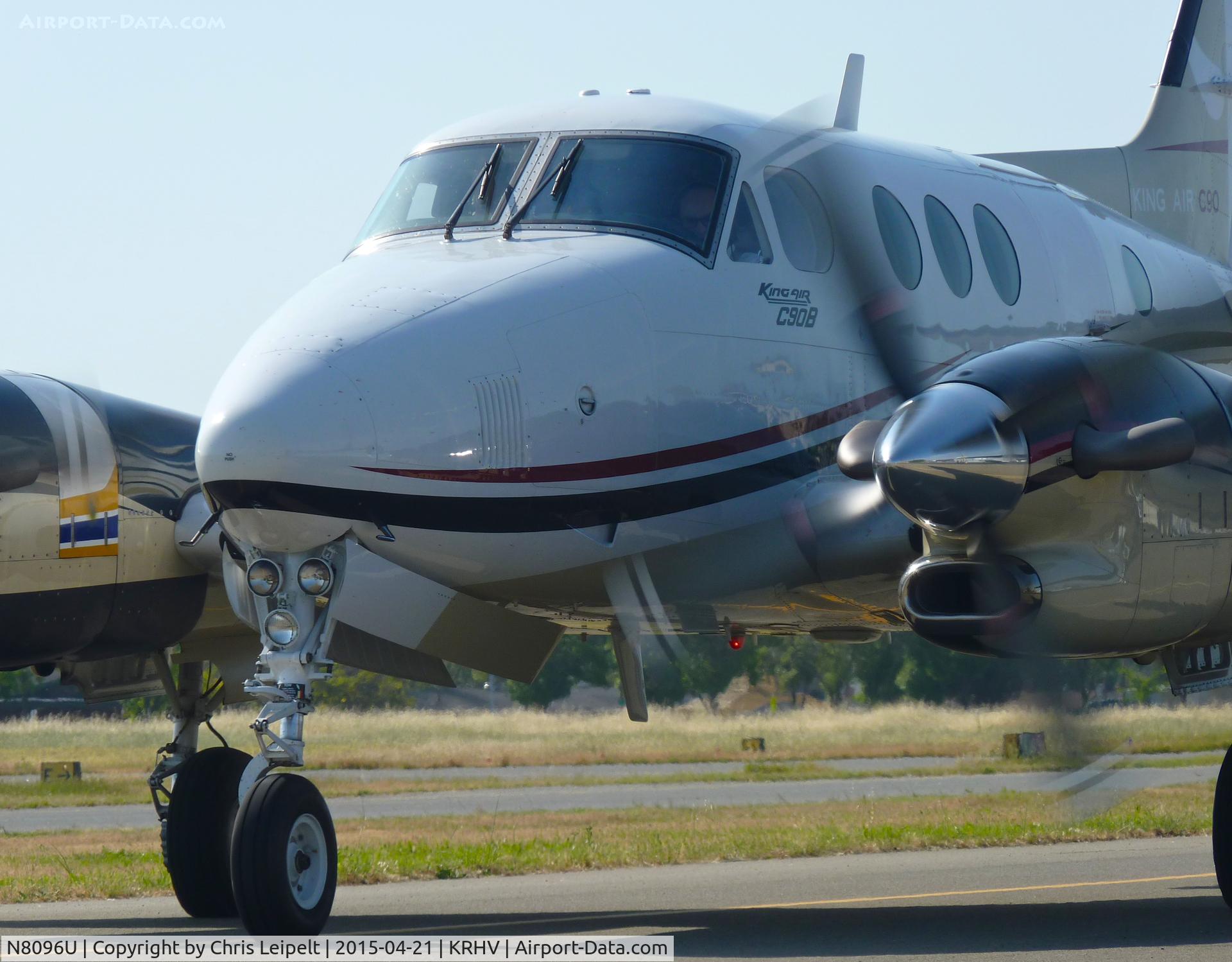 N8096U, 1993 Beech C90A King Air C/N LJ-1326, A local 1993 Beechcraft C90B King Air taxing back to its hangar at Reid Hillview Airport, CA.