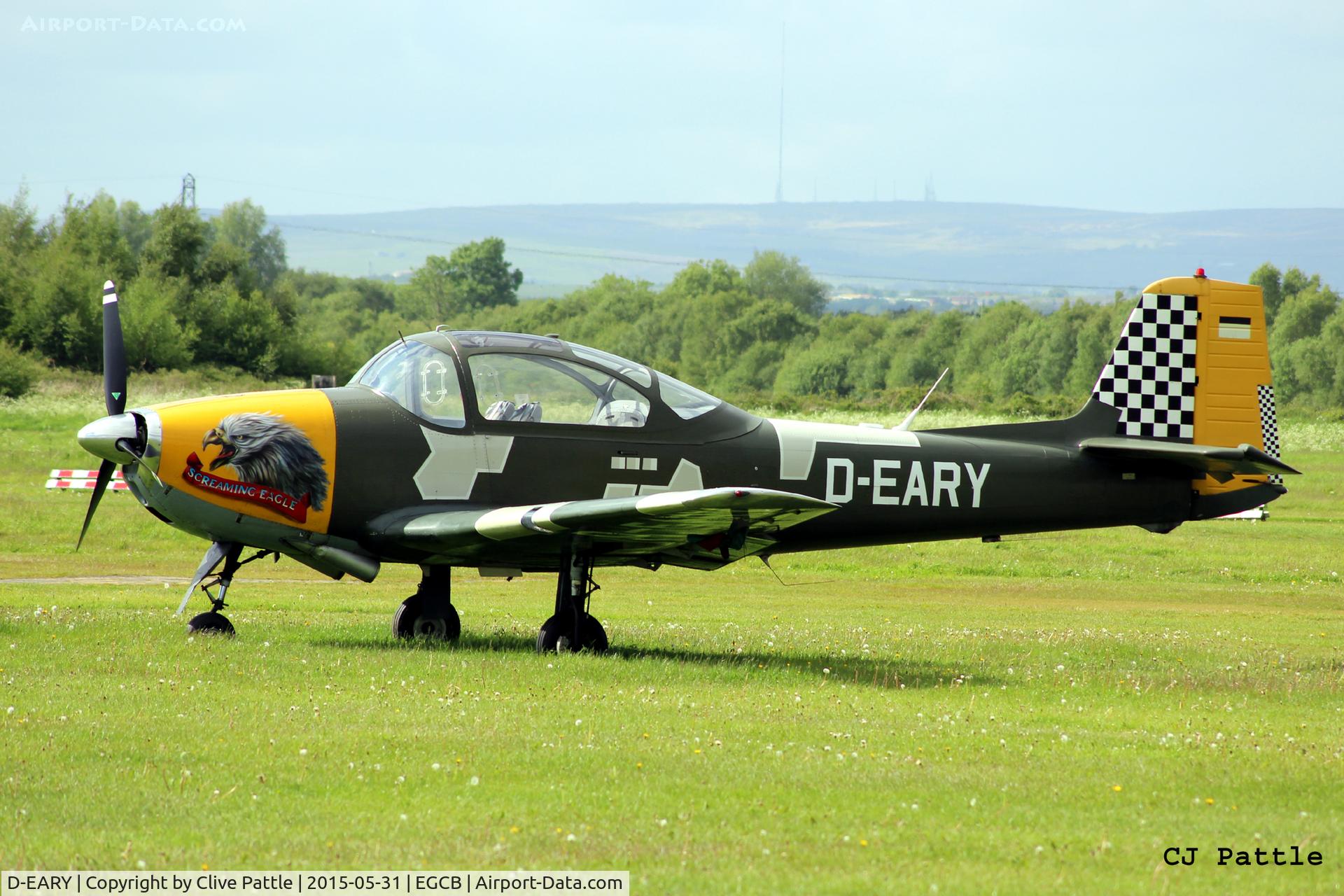 D-EARY, 1959 Piaggio P-149D C/N 057, Parked up at Barton, Manchester City Airport, EGCB