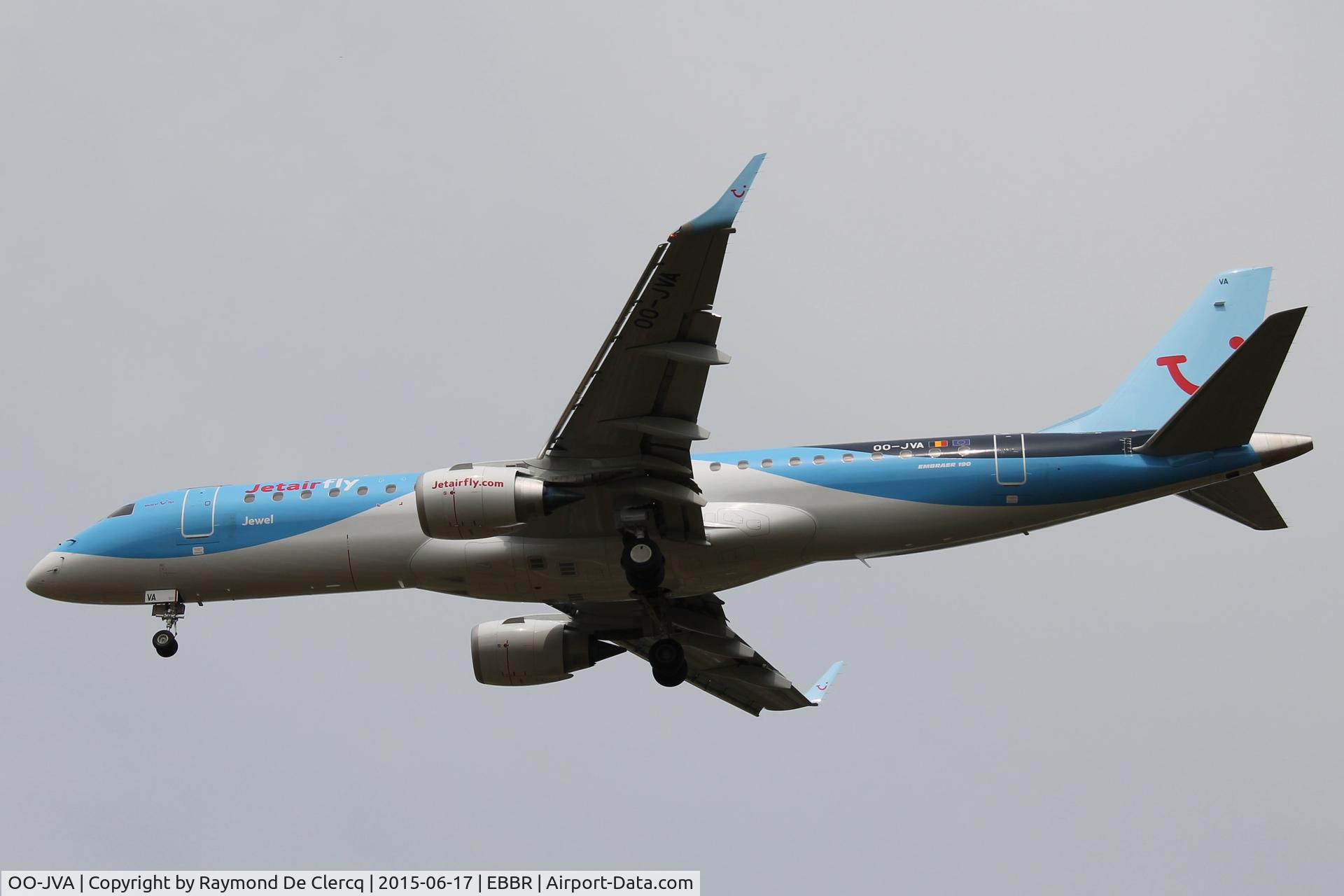 OO-JVA, 2015 Embraer 190STD (ERJ-190-100STD) C/N 19000689, Landing at Brussels .